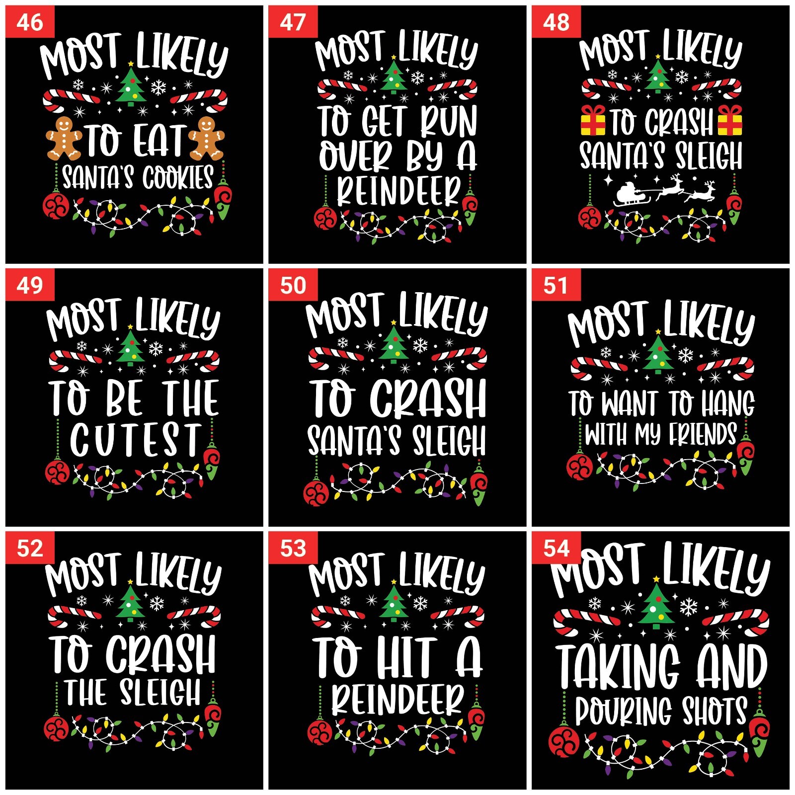 T-SHIRT (ML) Most Likely to Christmas Family Matching Shirt Costume Outfit gallery