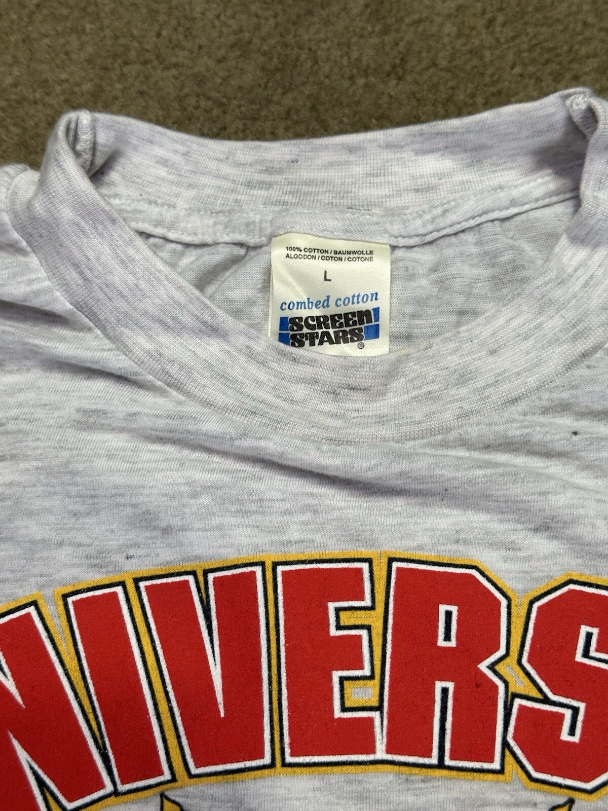 Vintage Old Trafford University T Shirt Double Sided EPL Manchester Unique gallery