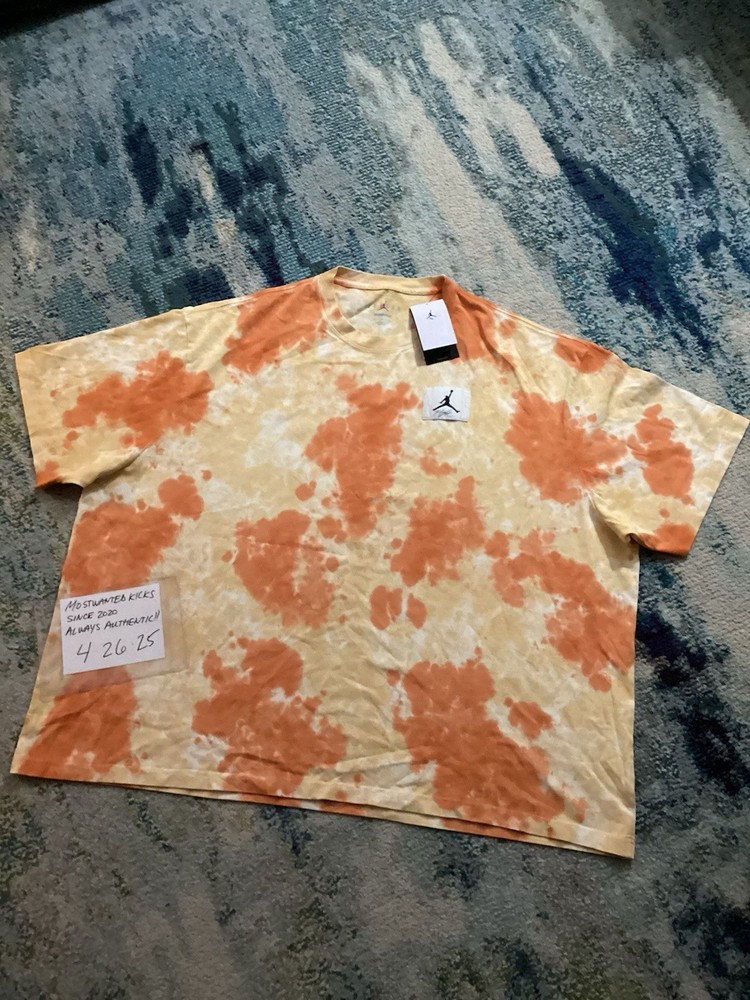 NWT Nike Air Jordan Essentials Yellow &Orange Oversized Tie Dye Tee Men’s Sz 3XL