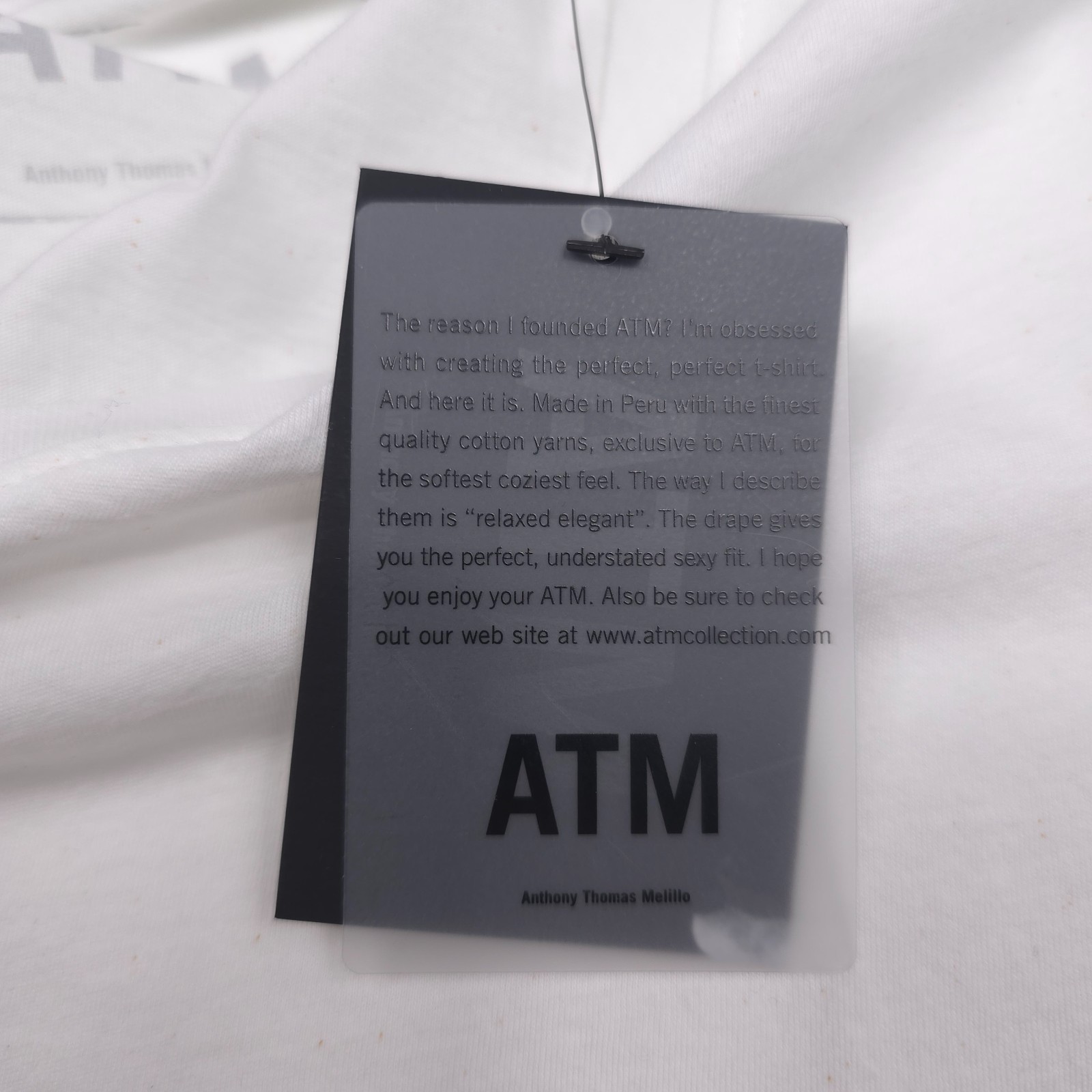 ATM Classic Jersey V-Neck T-Shirt Mens Size XL Solid White Tee AM4061-GAB gallery