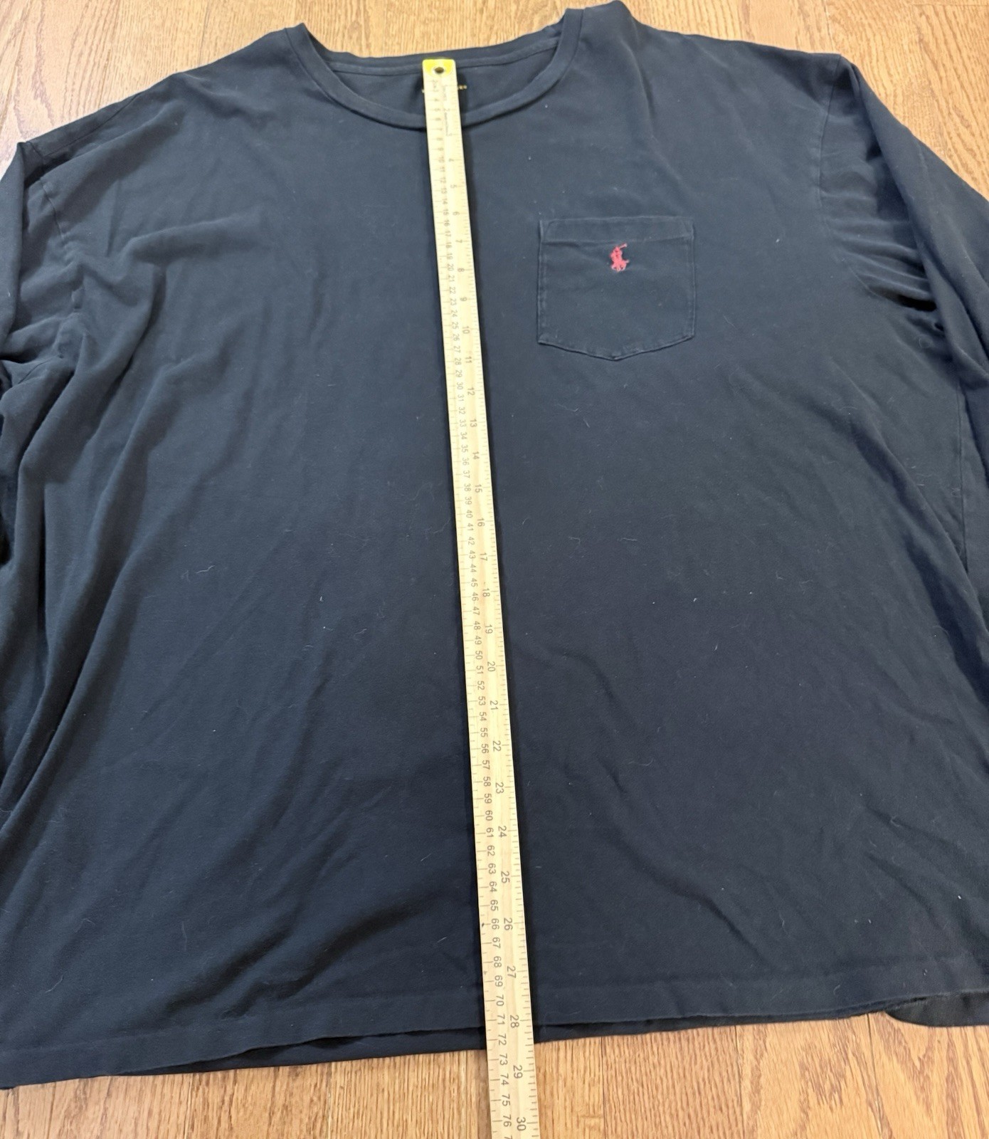 Polo Ralph Lauren Shirt Mens 3XB Black Long Sleeve Crewneck Tagless Red Pony Tee gallery