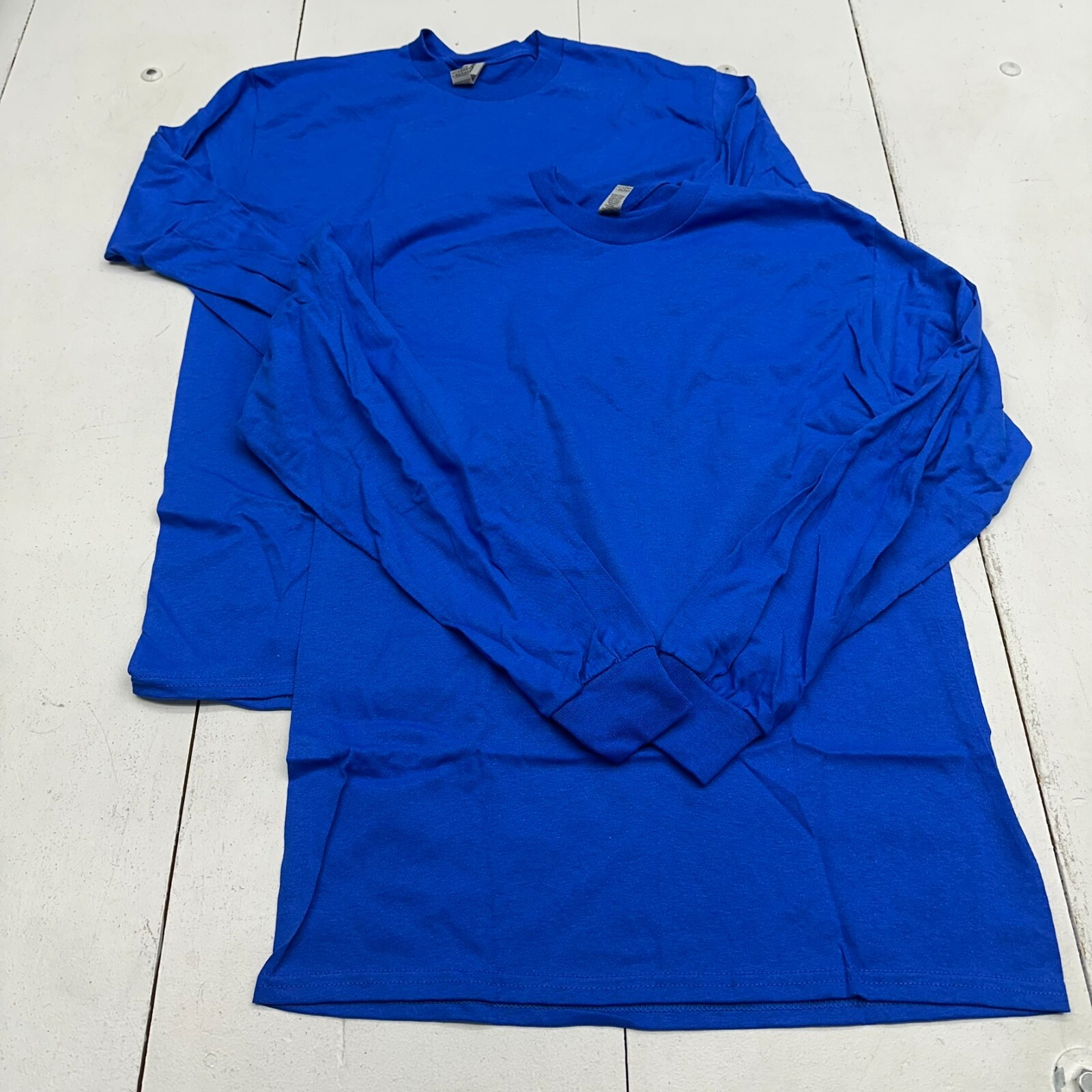 Gildan 2 Pack Blue Long Sleeve Shirts Mens Size Medium