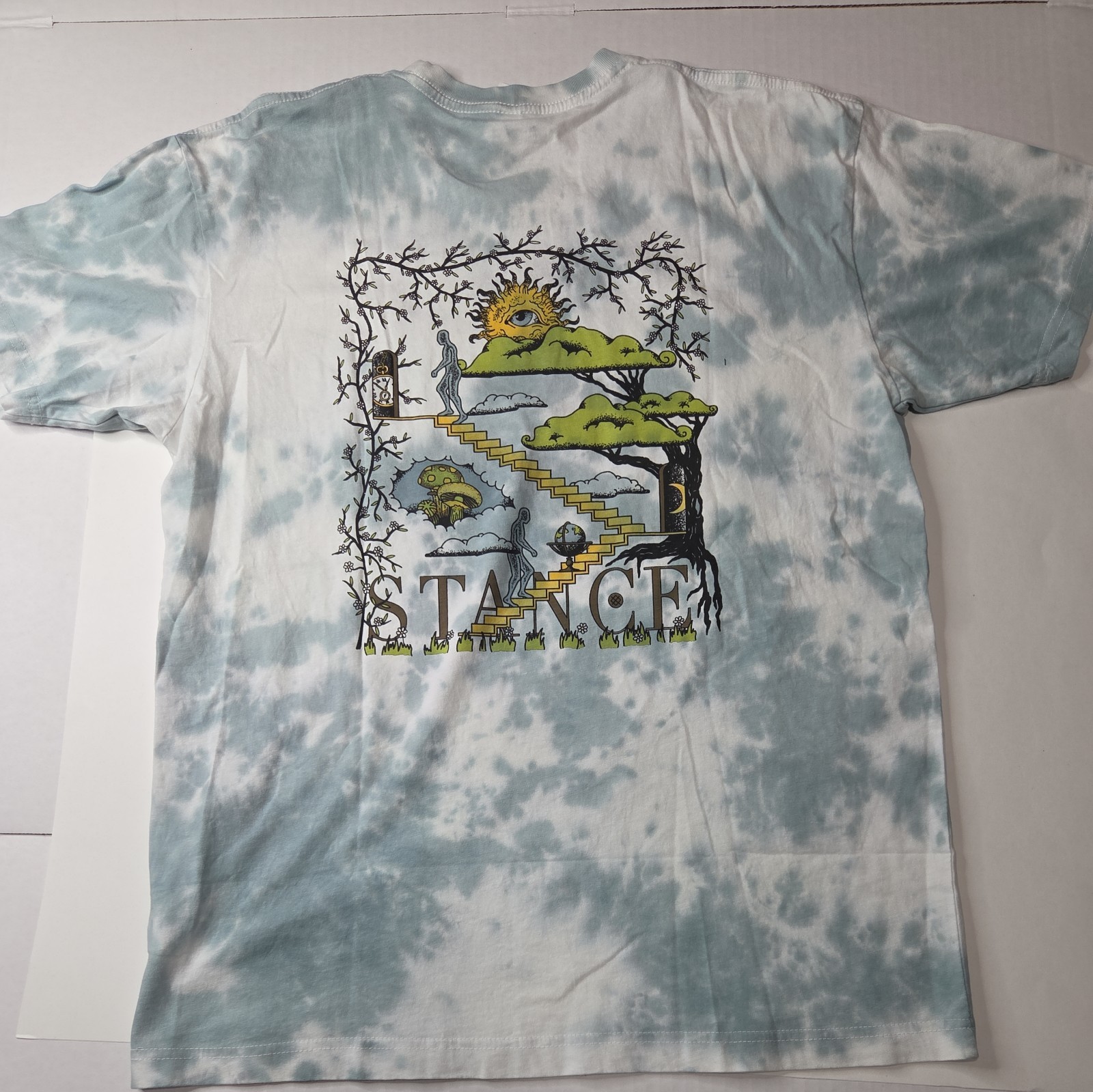 STANCE Sol Tie Dye 100% Cotton Graphic Short Sleeve Tee Crewneck Size Large gallery