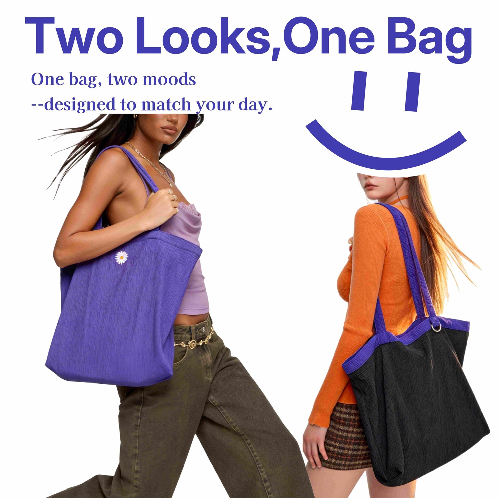 Everyday Tote Bag for Women, Summer Beach Tote with Shoulder Strap, Soft Ligh... gallery
