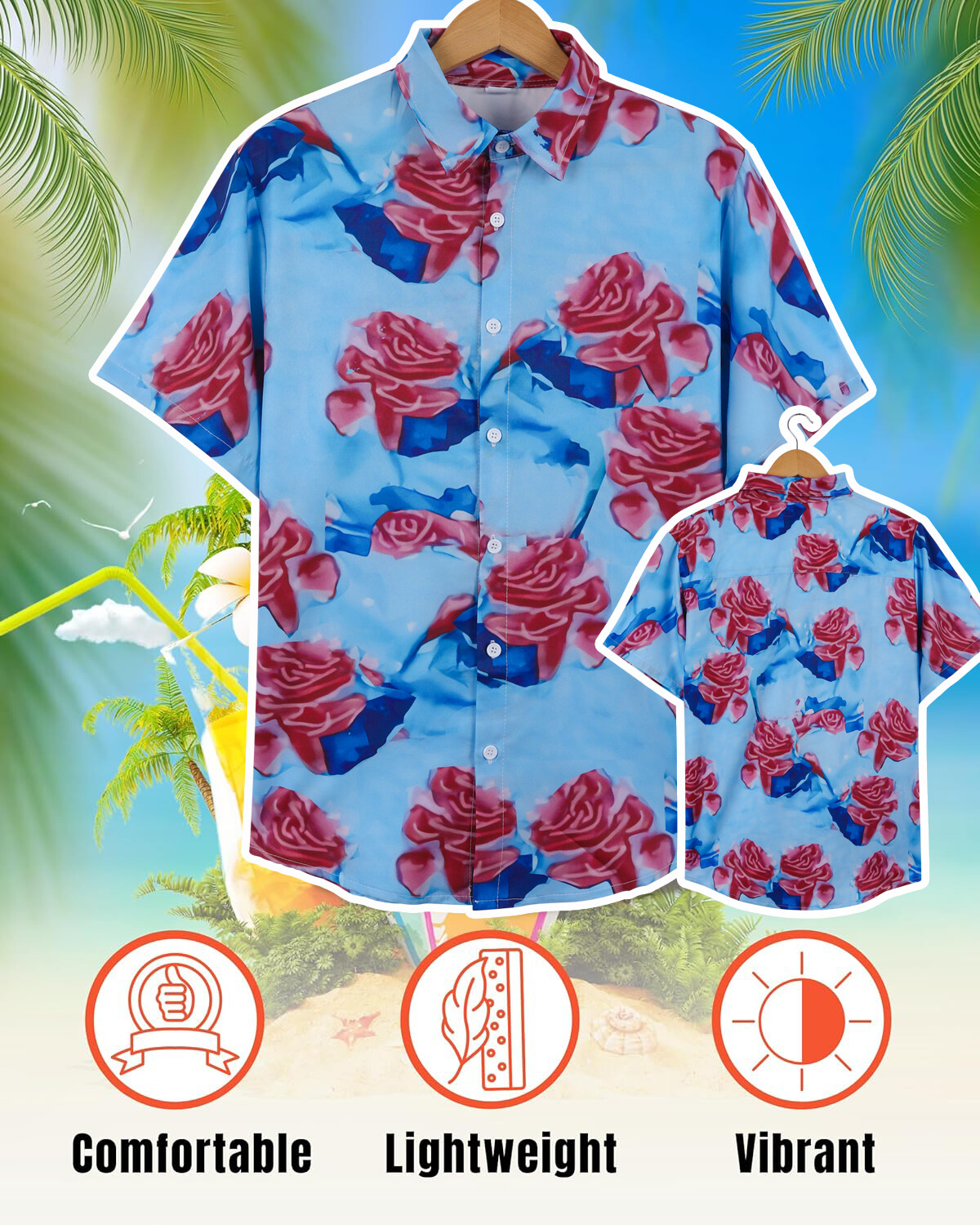 Mens Hawaiian Shirts Casual Button Down Floral Beach Aloha Summer Holiday Shirt gallery