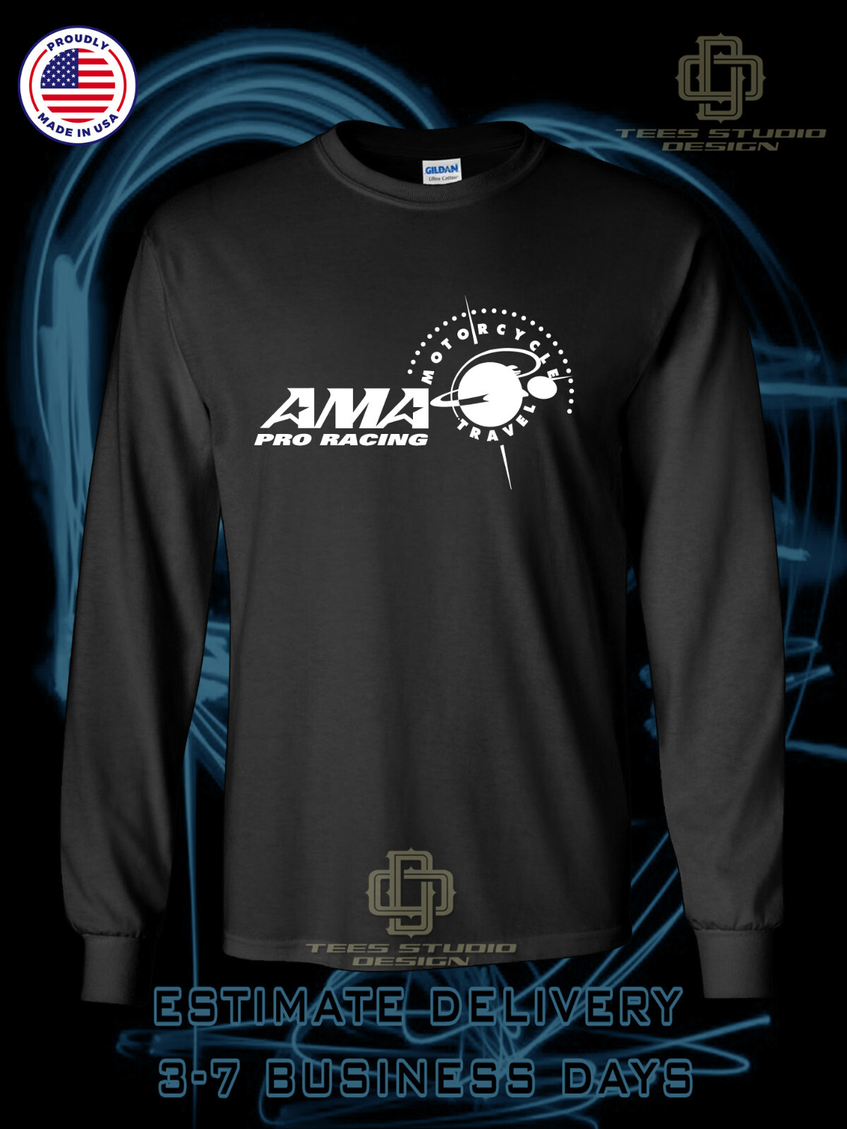 AMA Pro Racing Motorcycle Logo Men's T-Shirt American Long Sleeve Dotees T-Shirt gallery