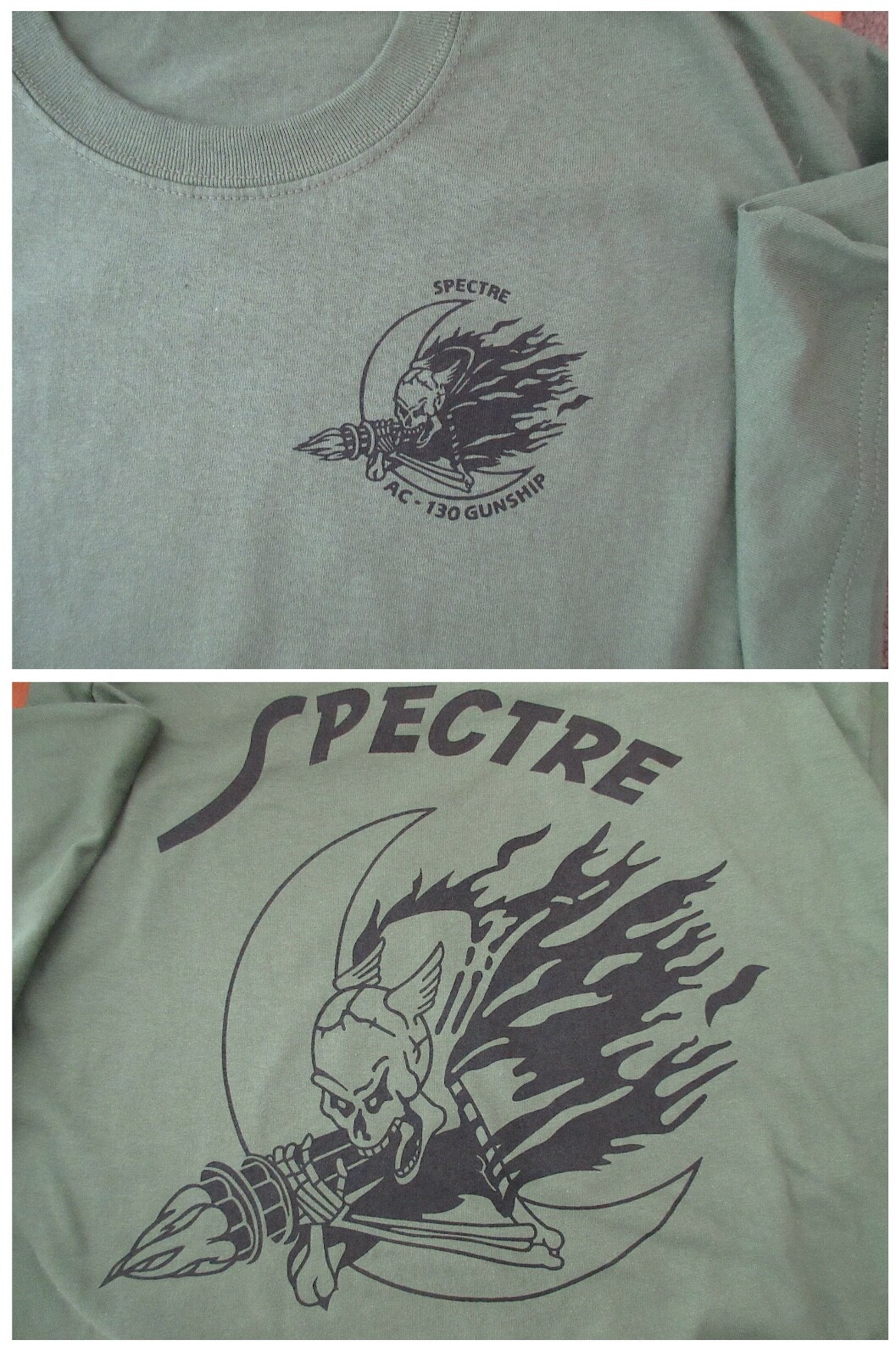 AC-130 GUNSHIP New SPECTRE Silk Screened T-Shirt XXL Cotton Military 6oz gallery