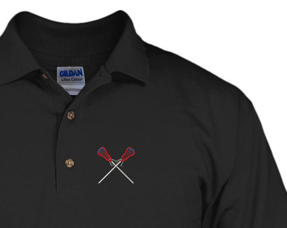 LACROSSE Embroidery Embroidered Unisex Adult Golf Polo Shirt gallery