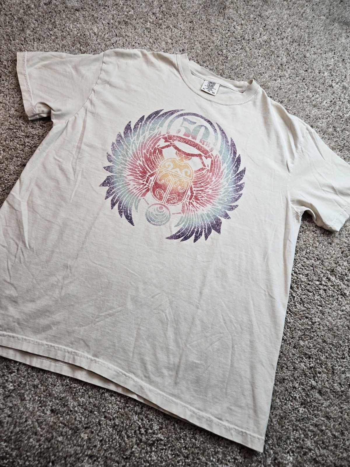 Journey 50th Anniversary Tour Shirt XL Mens Beige Comfort Colors Short Sleeve gallery