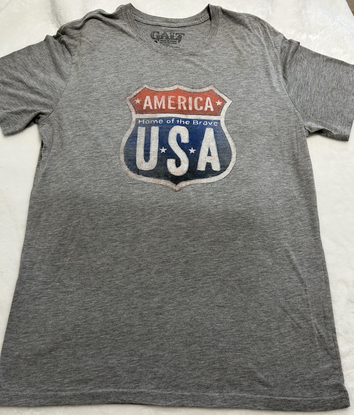 GALT America “USA” Men’s Soft Feel TSHIRT Size Large, Preowned