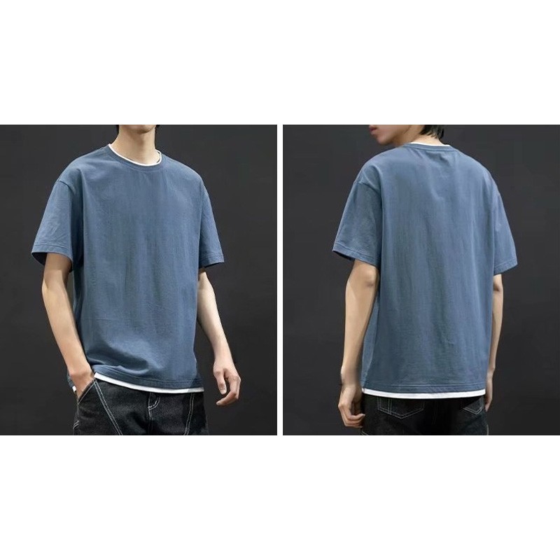 Universal Men's Polyester Fiber Plain Crew Neck Tee Short Sleeves T-Shirt M-3XL gallery