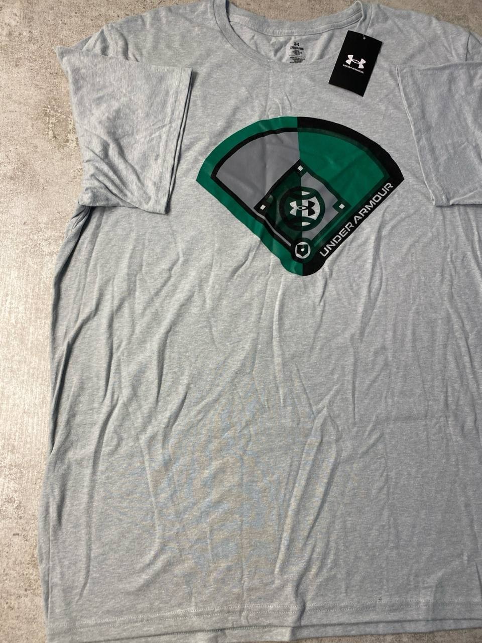 Under Armour Men’s 2XL Gray Baseball Diamond Graphic T-Shirt NWT Short Sleeve gallery