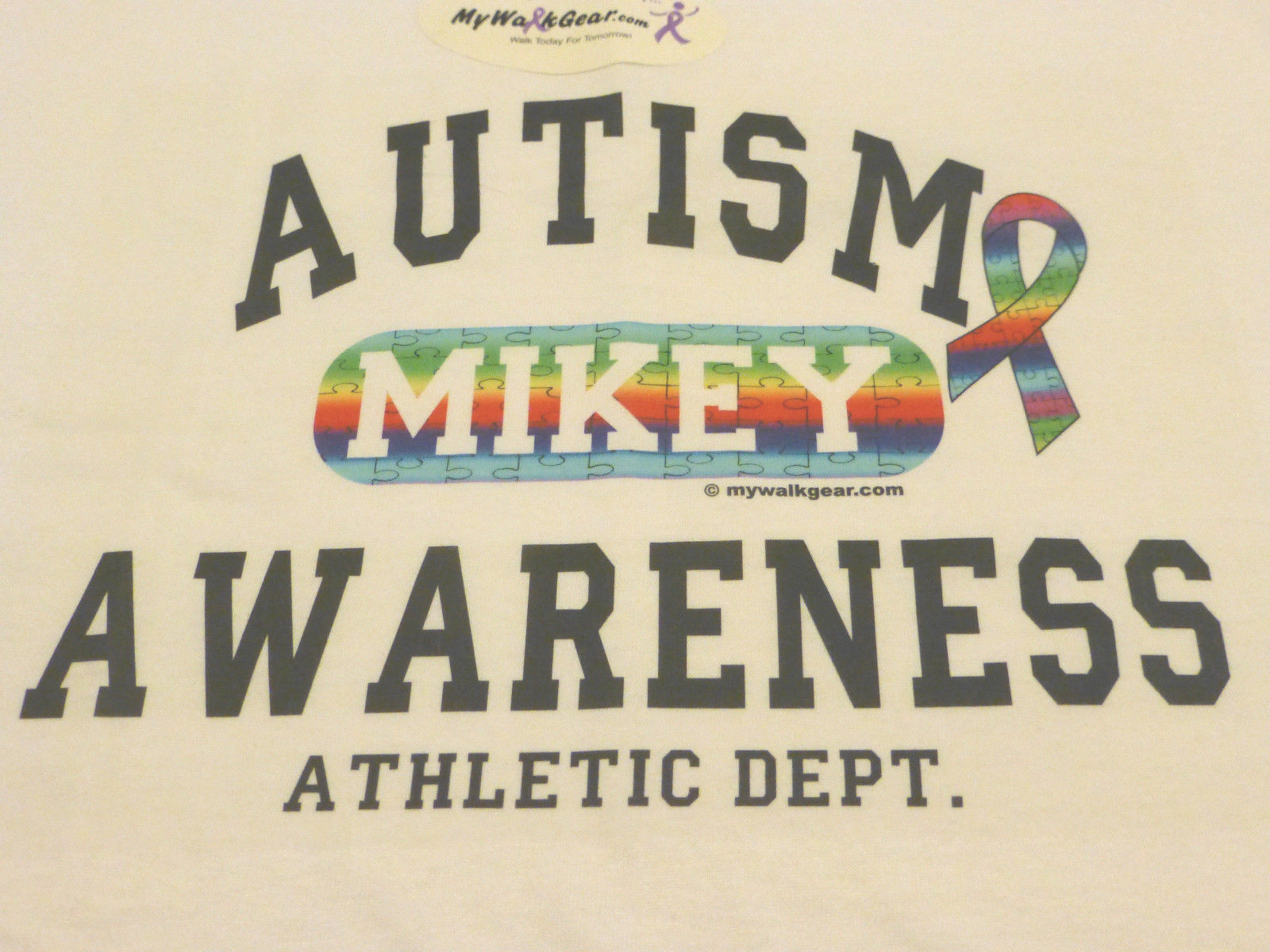 Autism Awareness Medium Shirt Mikey Personalized NEW Adult 50 cotton 50 poly M gallery