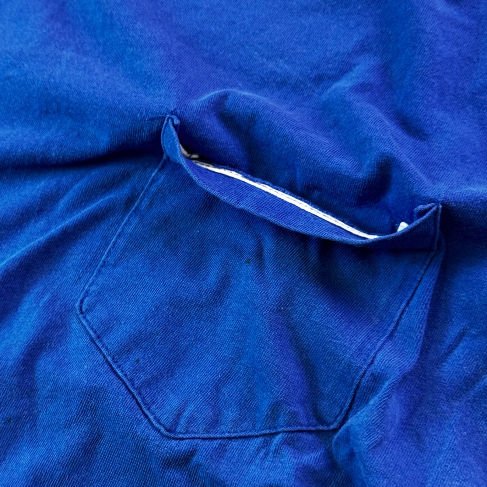 Vintage 90s Le Breve blue distressed Pocket T-Shirt Large 100% Combed Cotton XL gallery