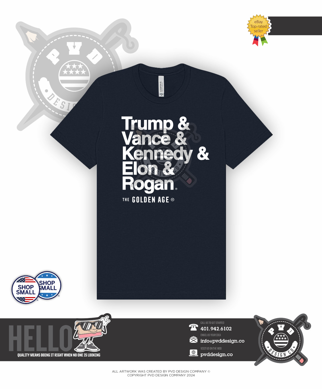 Donald Trump T-Shirt | the Golden Age | Vance & Kennedy & Elon & Rogan | USA