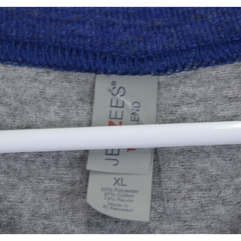 Jezees Blend Chicago Windy City Baseball T-Shirt Mens XL Gray Blue Raglan gallery