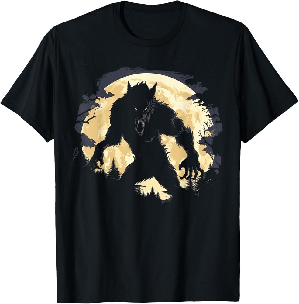 NEW LIMITED Werewolf Full Moon Creepy Monster Folklore Halloween T-Shirt