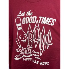 No Boundaries Oversized Fit Burgundy Bowling Graphic T Shirt Men’s M