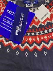 $380 Junya Watanabe Comme Des Garcons Men’s Blue Nordic Cotton T-Shirt Size S
