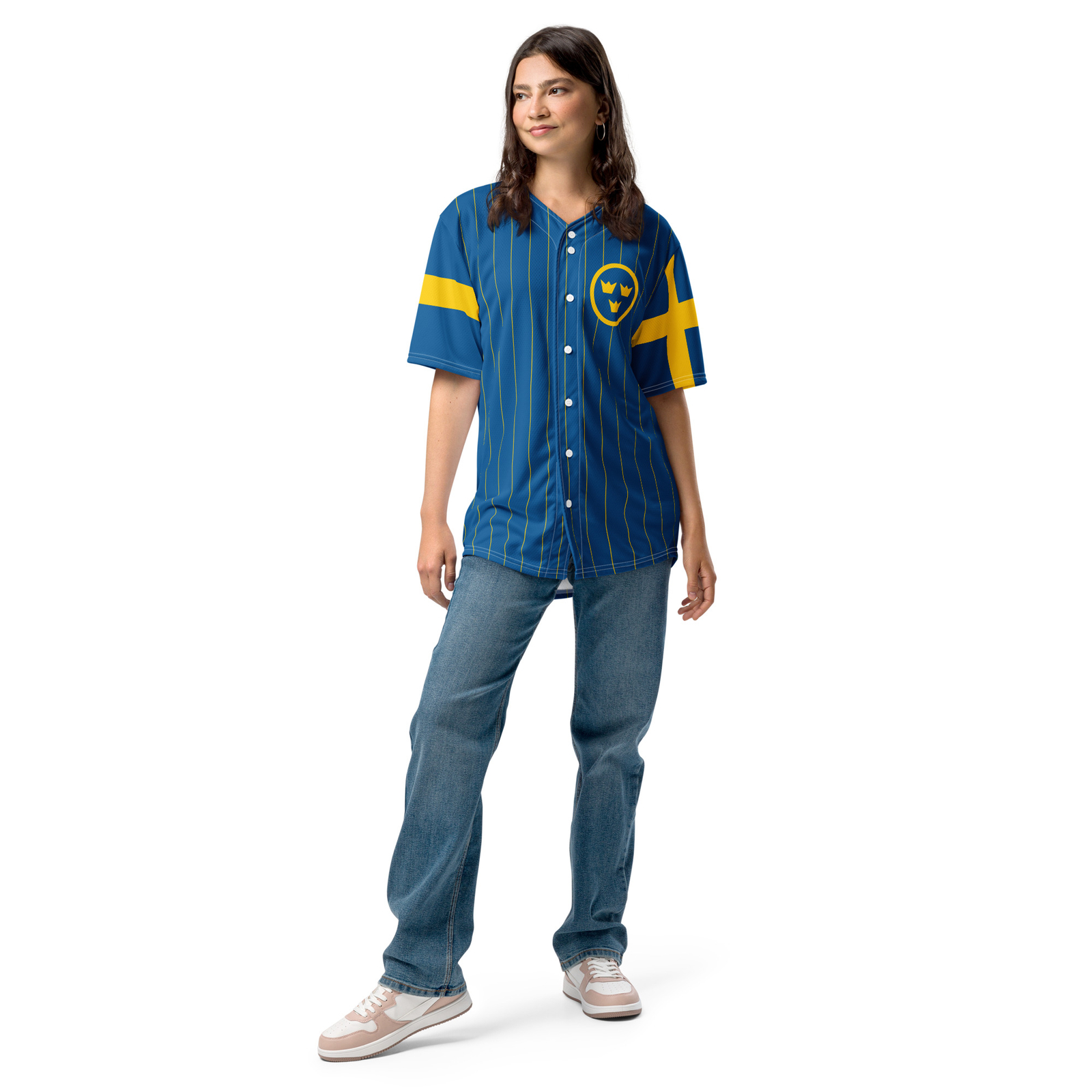 Sweden Baseball Jersey, Adult Unisex, Moisture Wicking, Eco Friendly gallery