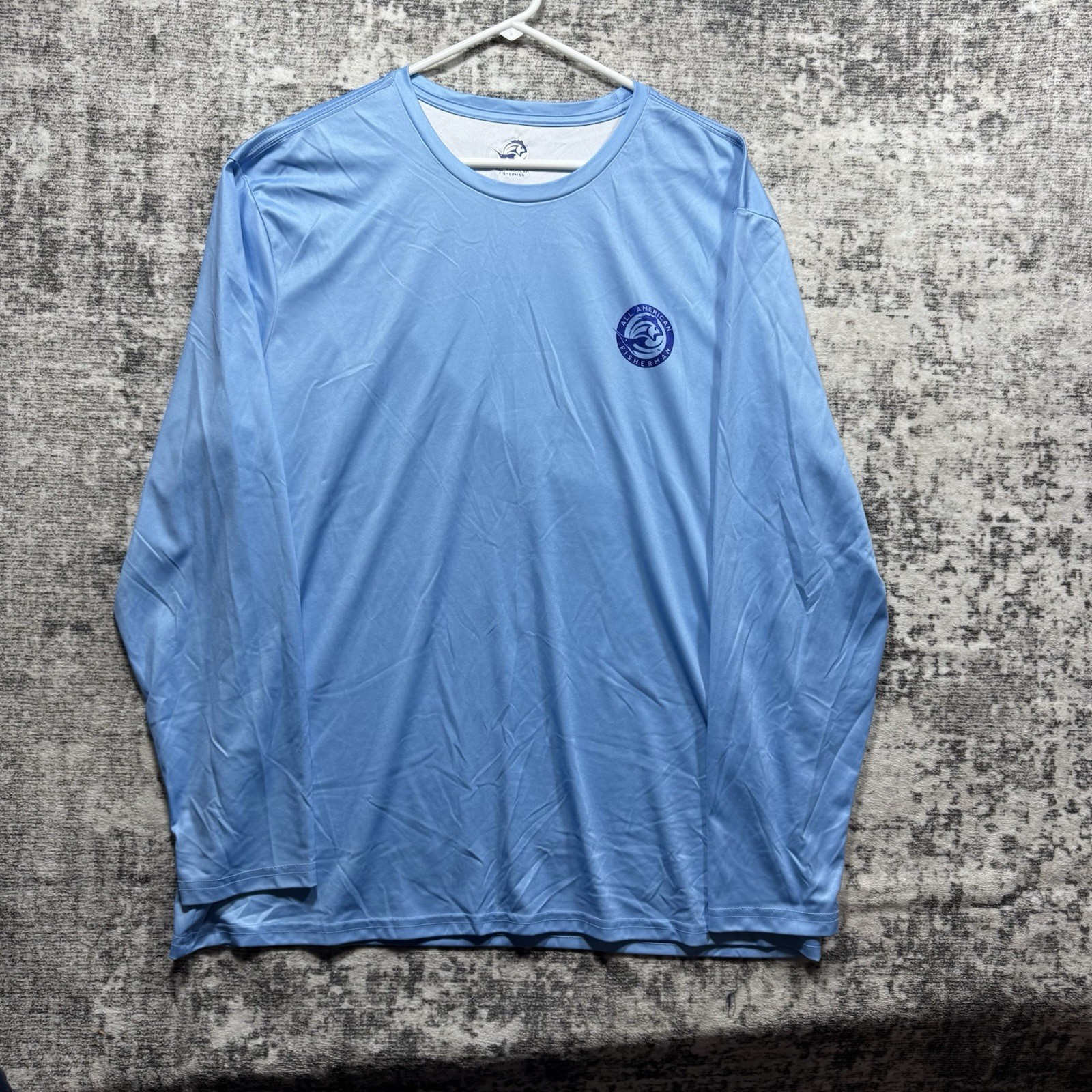 ALL AMERICAN FISHERMAN Performance Fishing Sun Shirt Wicking Blue Mens 2XL gallery