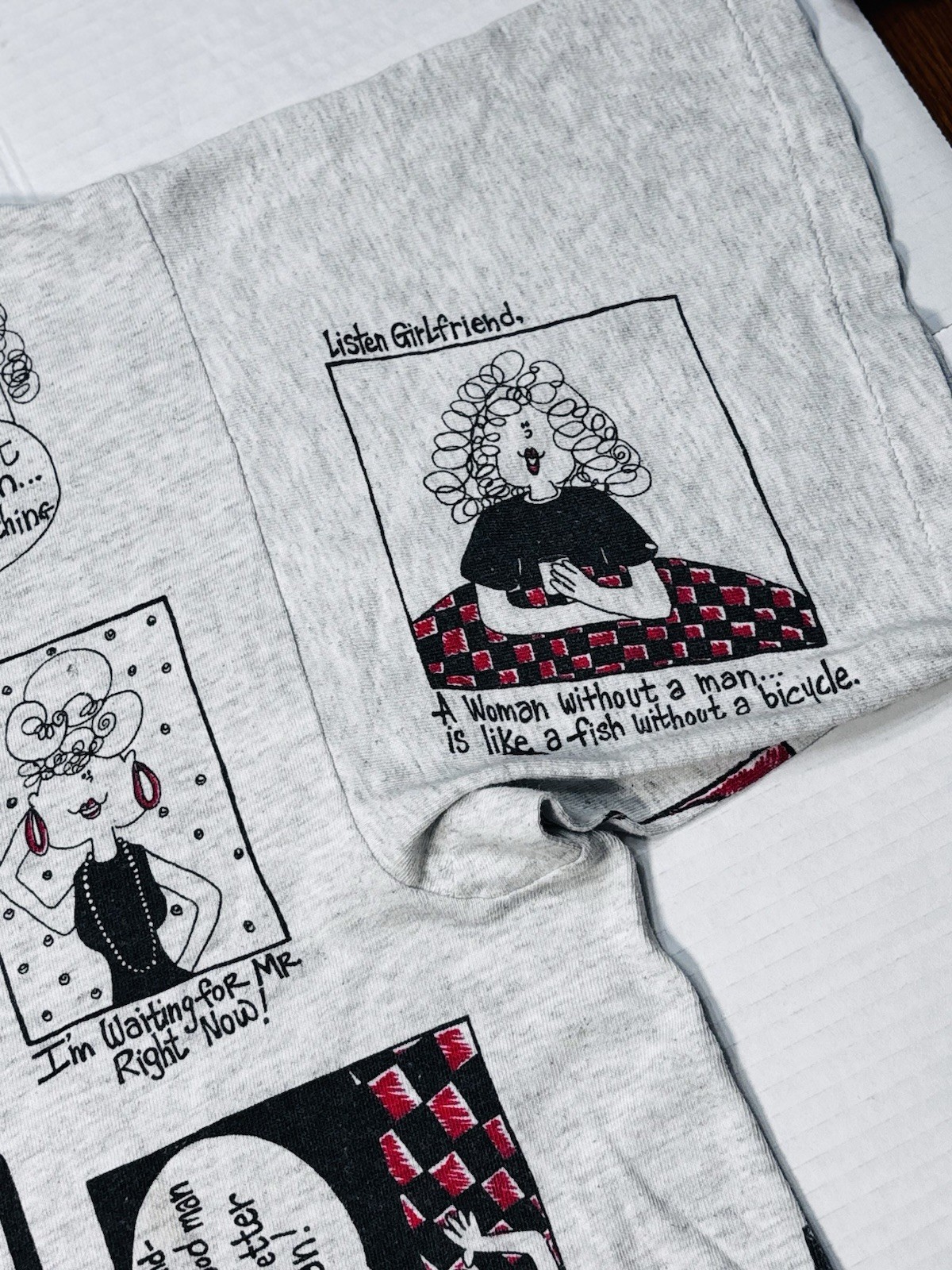 Vintage 90s Single Stitch AOP Comic Graphic T Shirt Oversized XL Humor Novelty gallery