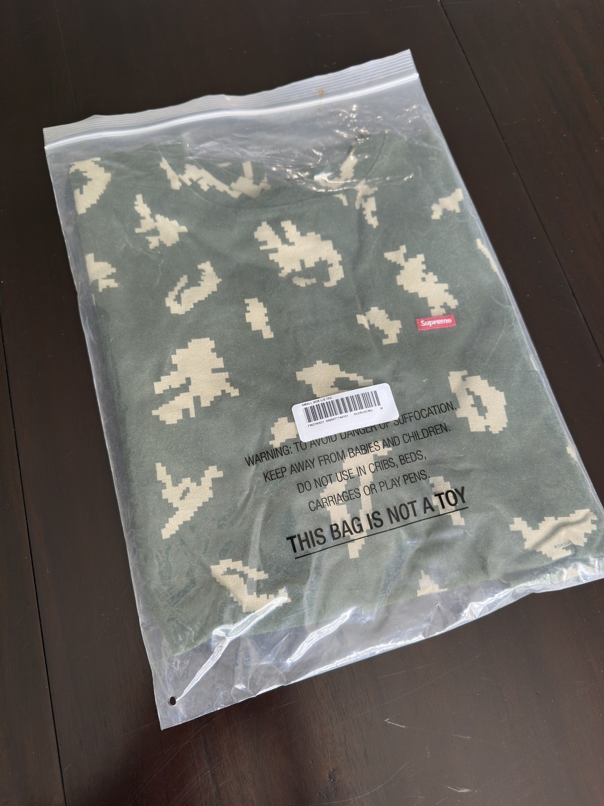 Supreme FW21 Small Box Logo Long Sleeve Tee Olive Russian KLMK Camo Rare Size M