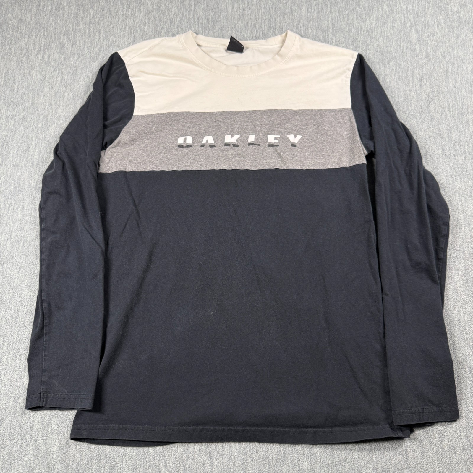 Oakley Shirt Mens L Black Gray Colorblock Slim Fit Graphic Long Sleeve Casual gallery