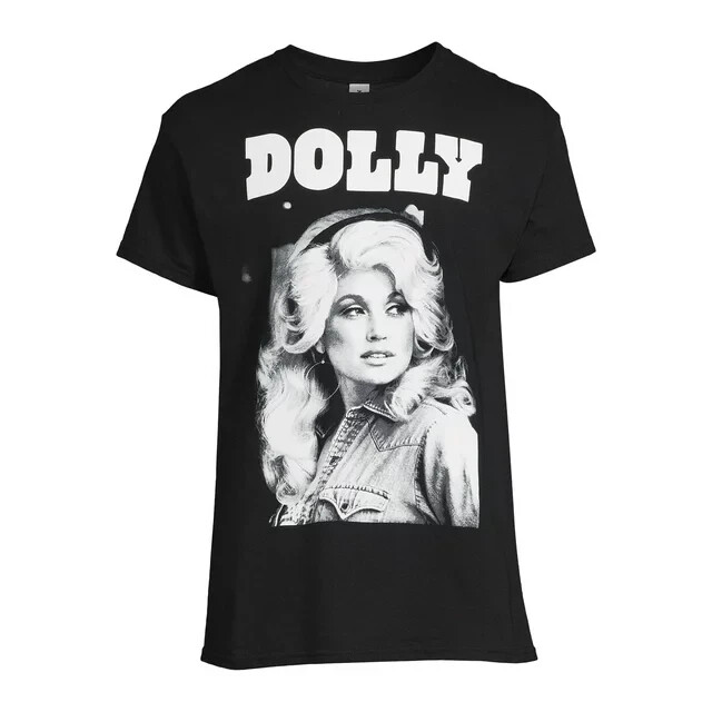 DOLLY PARTON – SIZE: S (34-36) – Men’s Portrait Graphic T-Shirt In Black – NEW!