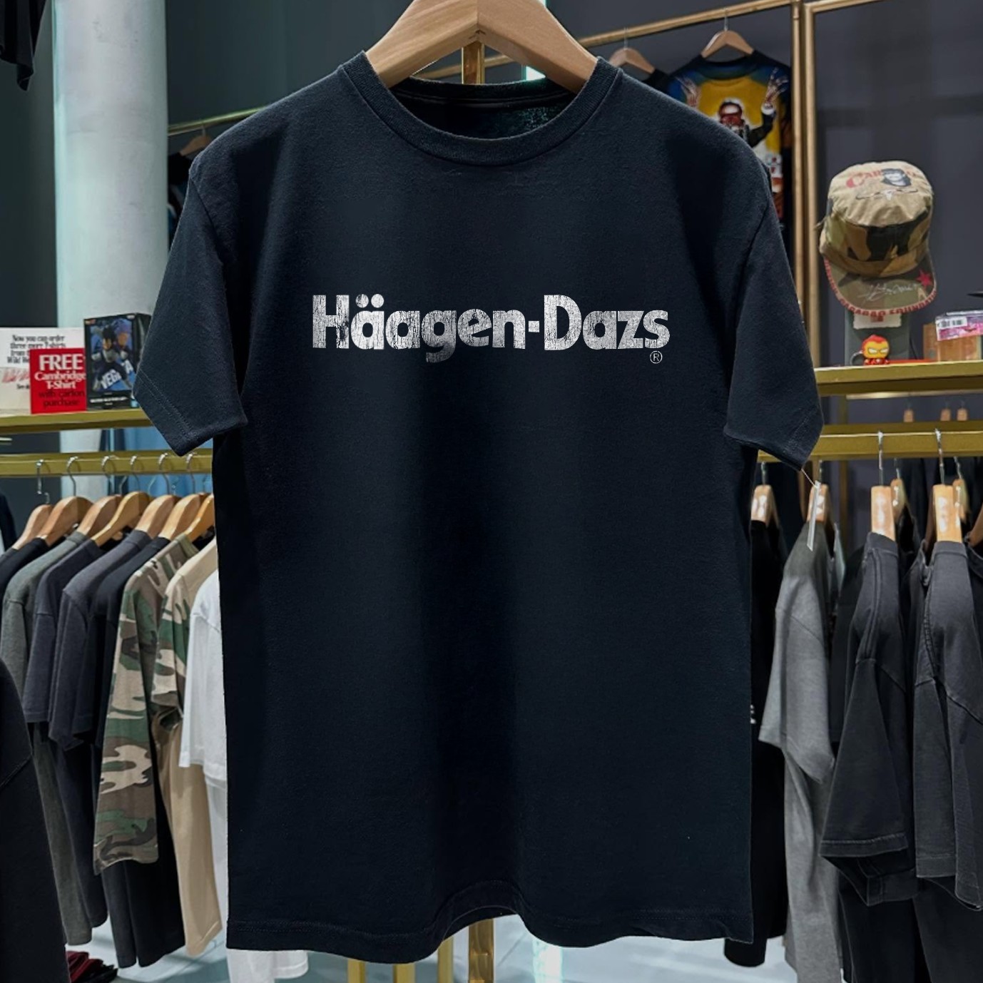 90s Haagen-Dazs Aged Black T-Shirt M gallery