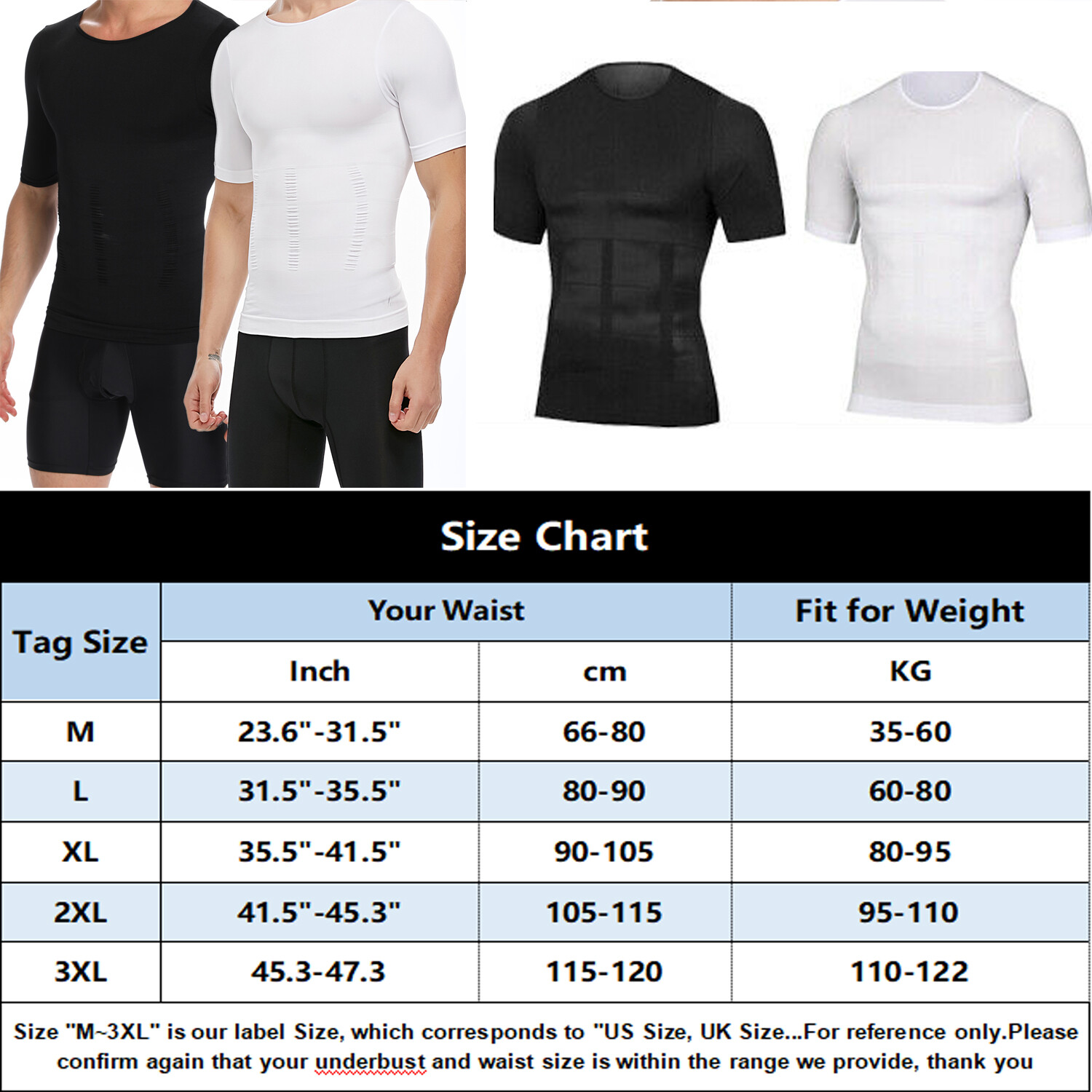 Men's Body Shaper Compression Shirt Short Sleeve Tank Tops Gym Workout Underwear gallery