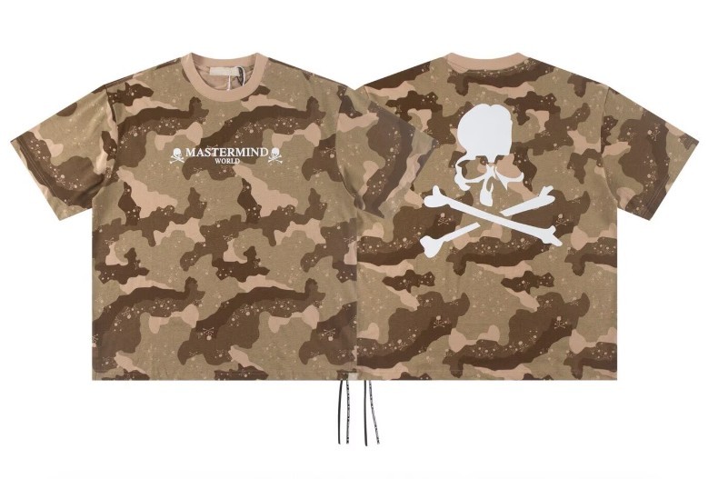 New Mastermind High Street Camouflage Splice Skull Cotton Short Sleeved T-shirt gallery