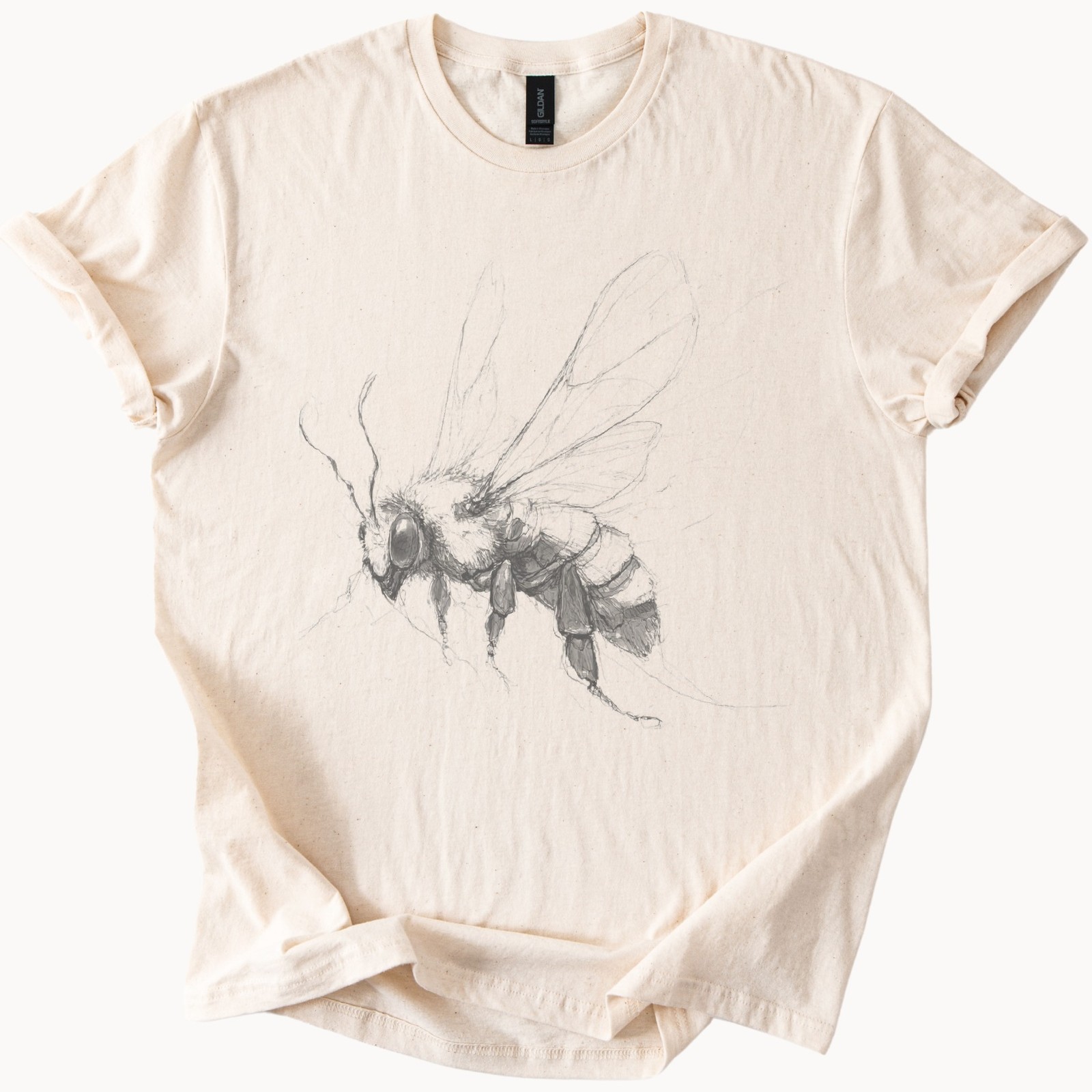 Detailed Bee Illustration Graphic Tee Nature Art Design Shirt gallery