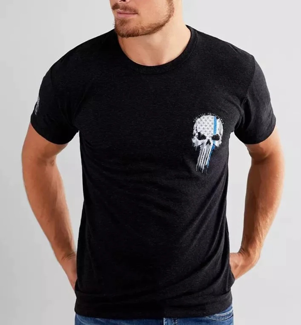 Howitzer Style Men's T-Shirt Brave Blue Military Grunt Black MFG gallery