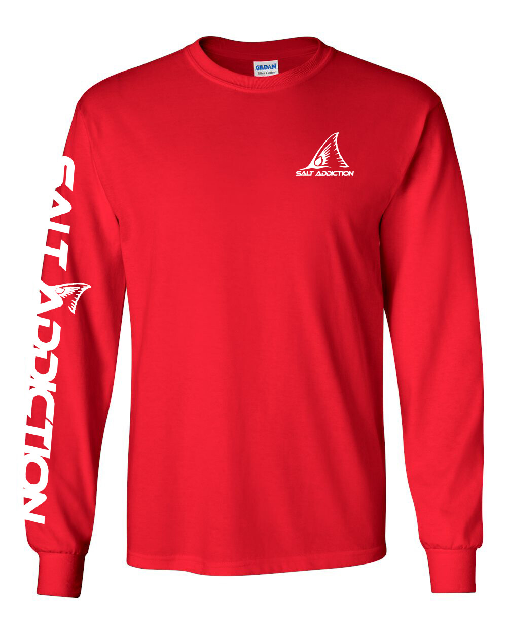 Salt Addiction t shirt long sleeve saltwater flats redfish fishing red drum gallery