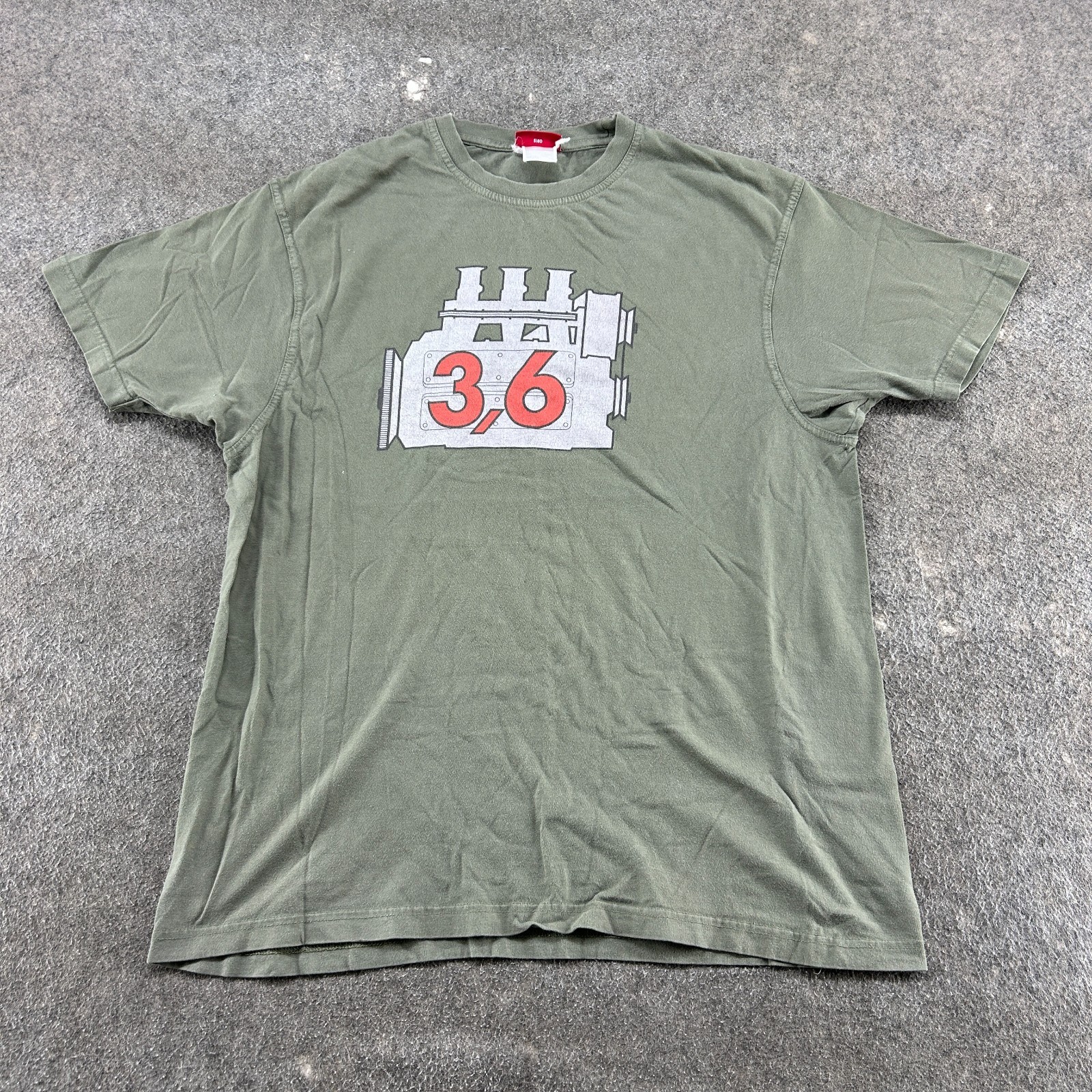 VINTAGE Engine Shirt Mens XL Green Graphic Inline 6? Cars Motor Enthusiast Y2K gallery