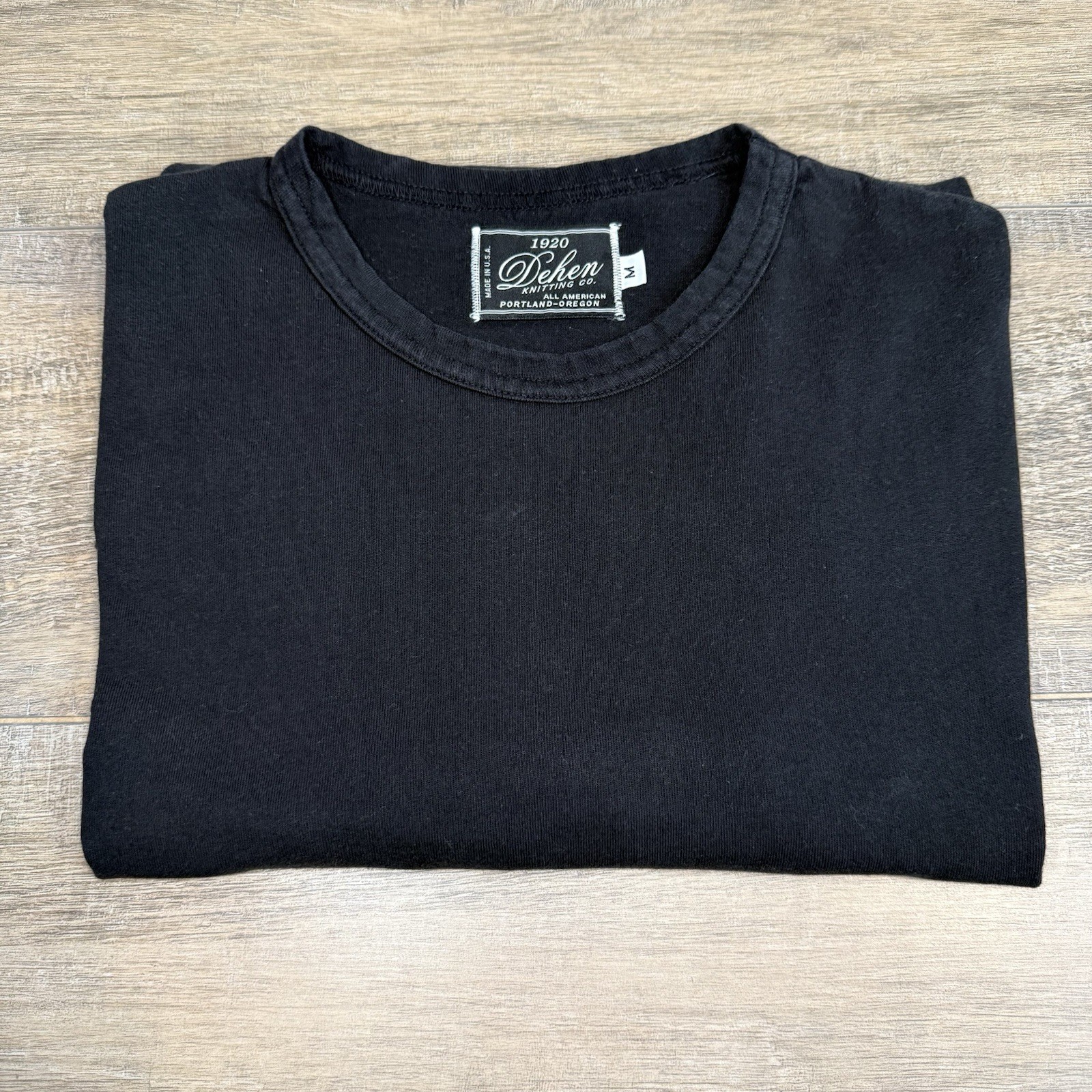 Dehen 1920 Mens Heavy Duty T-Shirt Size Medium Athletic Fit Black Made In USA B5 gallery