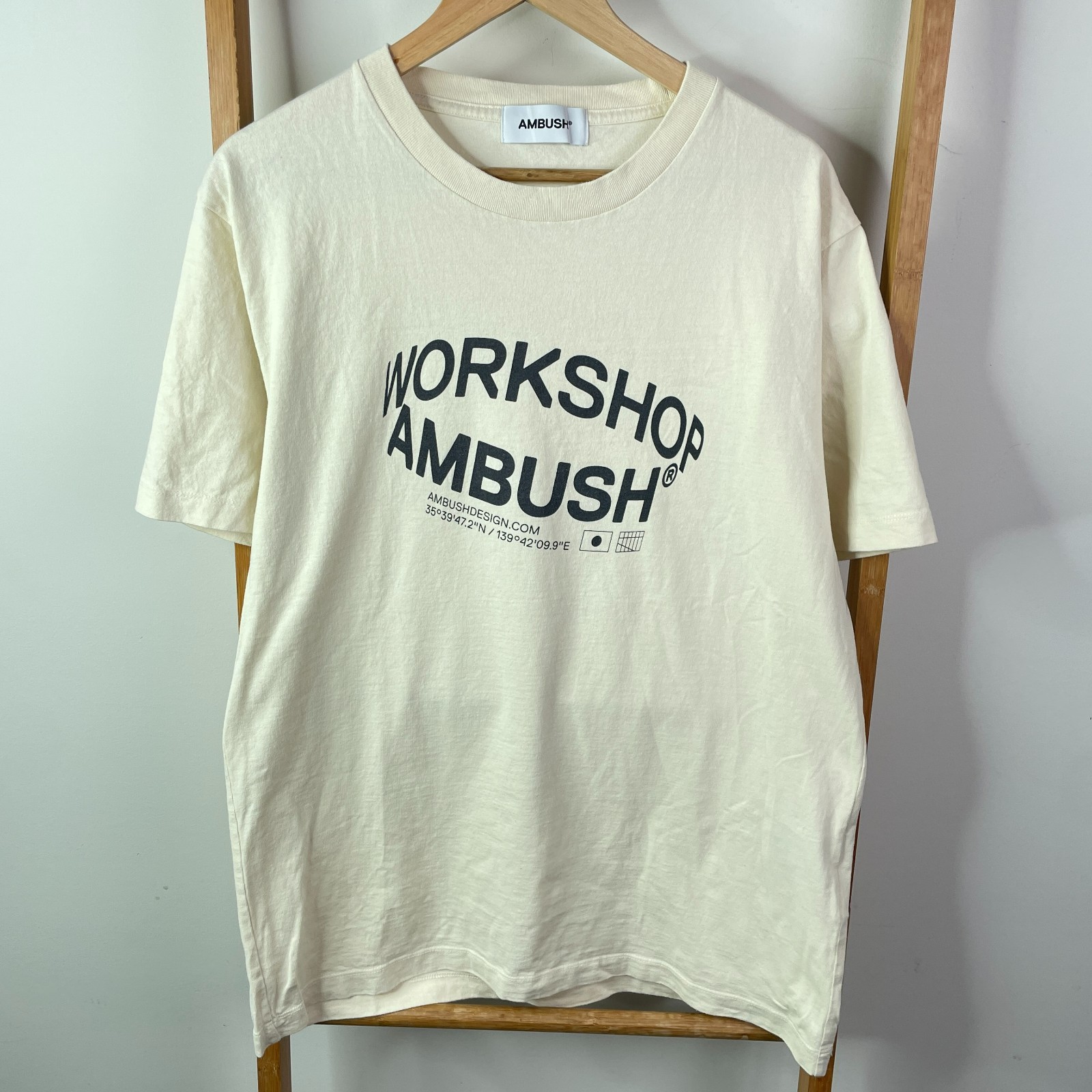 Ambush Shirt Mens Extra Large Yellow Logo Print Cotton Crew Neck Short Sleeve