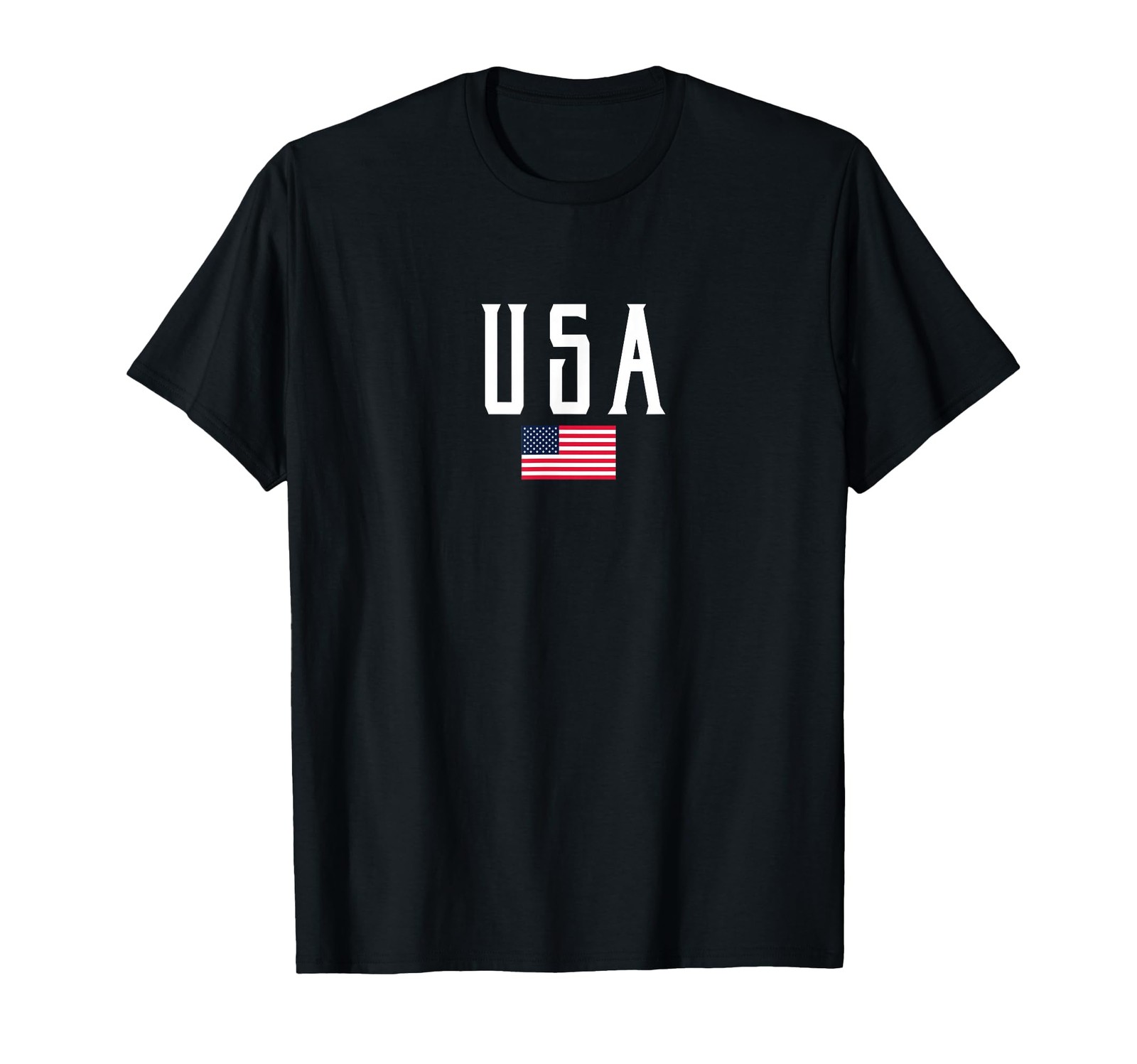 USA Flag and White Text T-Shirt gallery