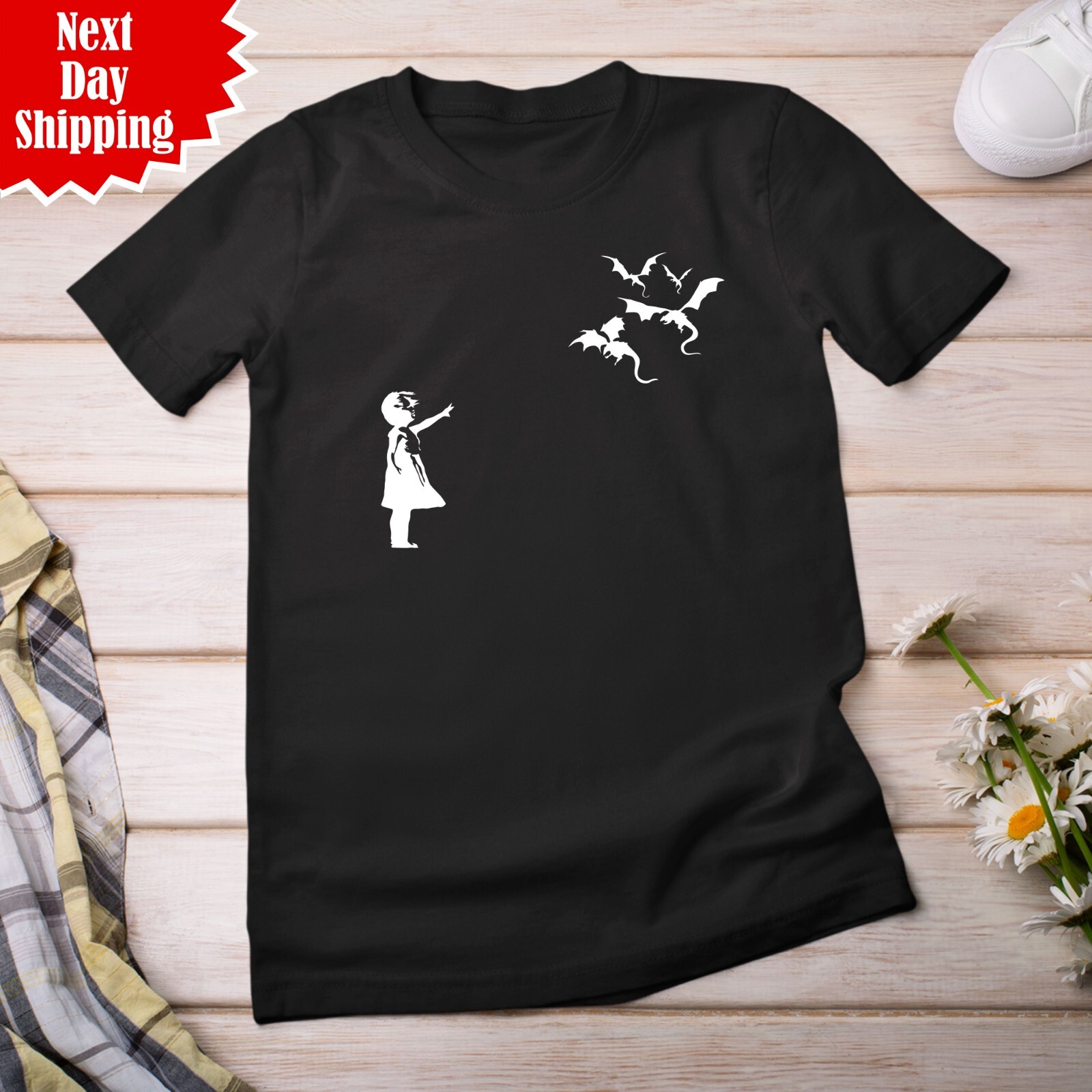 Dragon Banksy T Shirt Cool Printed Funny Art Design Unisex Adults Crew Neck Top gallery