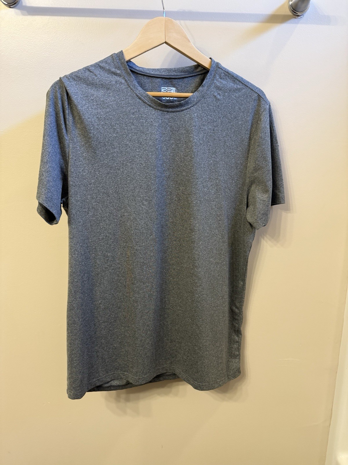 Large 32 Degrees Cool Grey Short Sleeve Mens Solid Dri Fit Soft T-Shirt