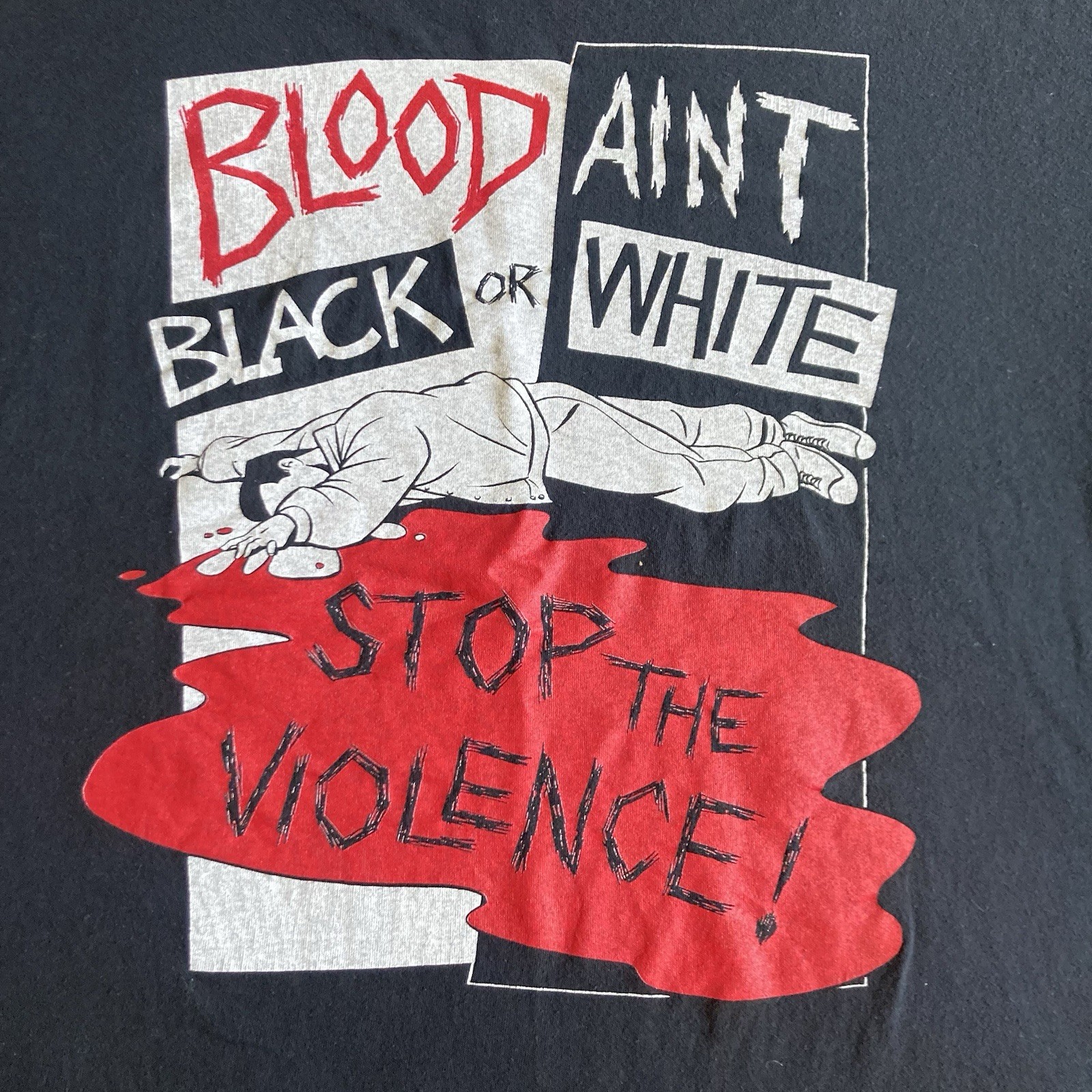 Vintage 90s “Stop The Violence” Shirt Social Awareness USA Black Size XL gallery