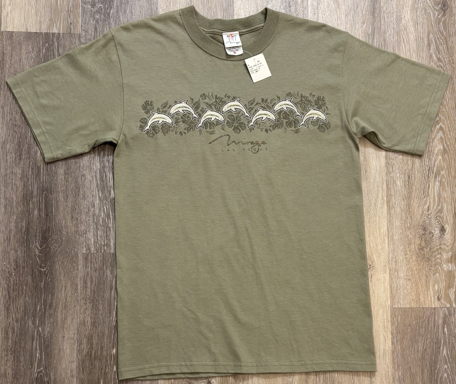 Vintage The Mirage Las Vegas Casino T-Shirt Y2K Floral Glitter Dolphin Small NWT