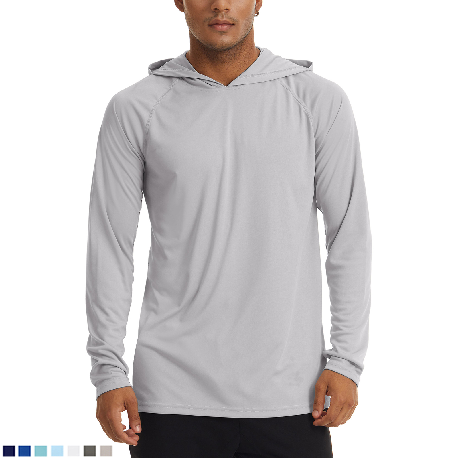Mens UPF 50+ Hoodie Long Sleeve Outdoor Sun Shirts Hiking Fishing Team Work Tops gallery