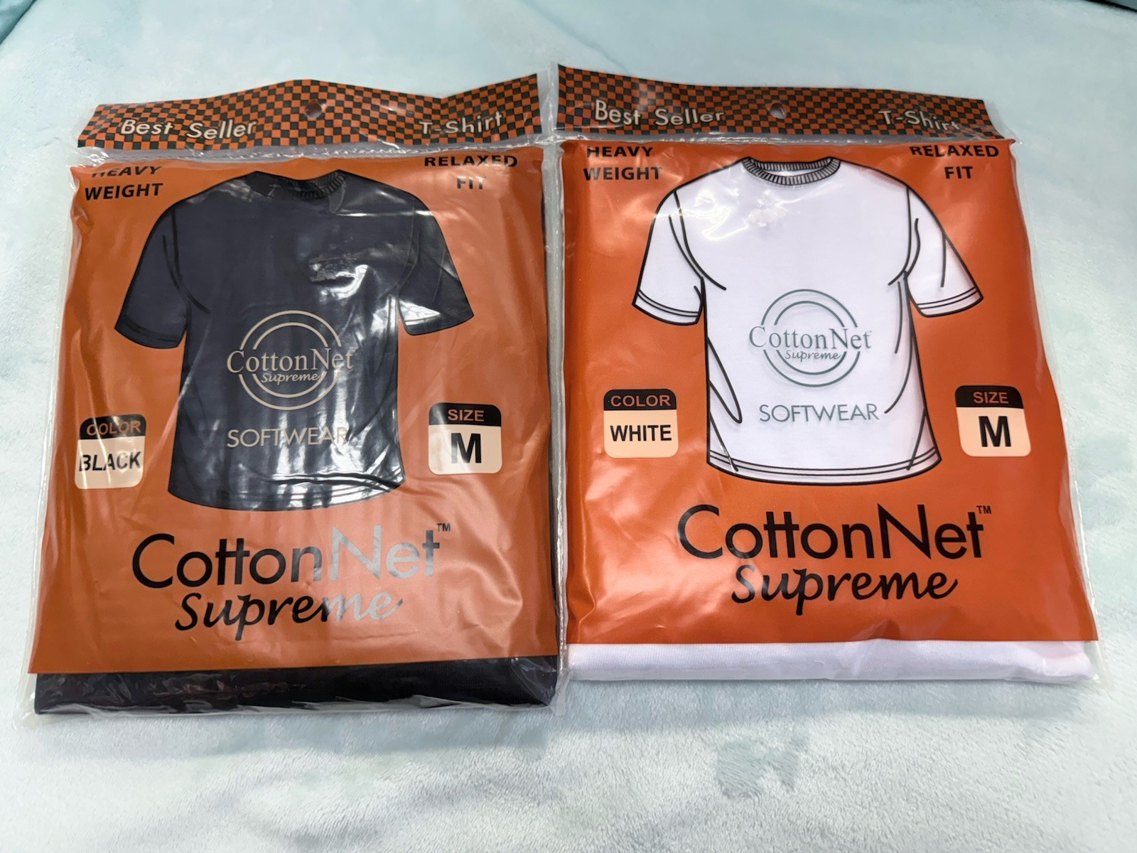 2 Pc Medium CottonNet Supreme TShirt Round Neck Short Sleeve Shirt White & Black gallery
