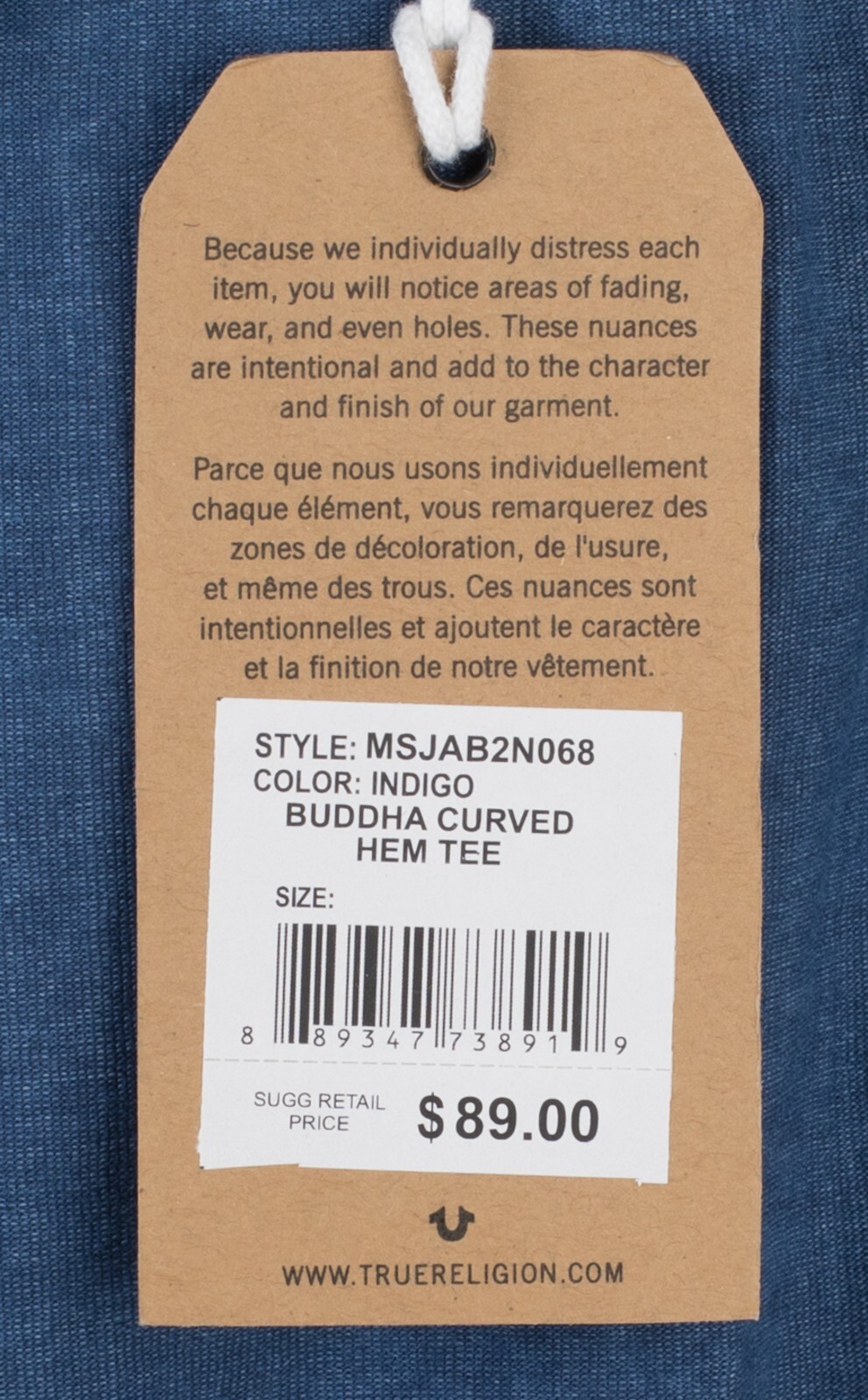 $89 TRUE RELIGION Indigo BUDDHA FACE Hawaiian Floral Graphic T-shirt NWT gallery