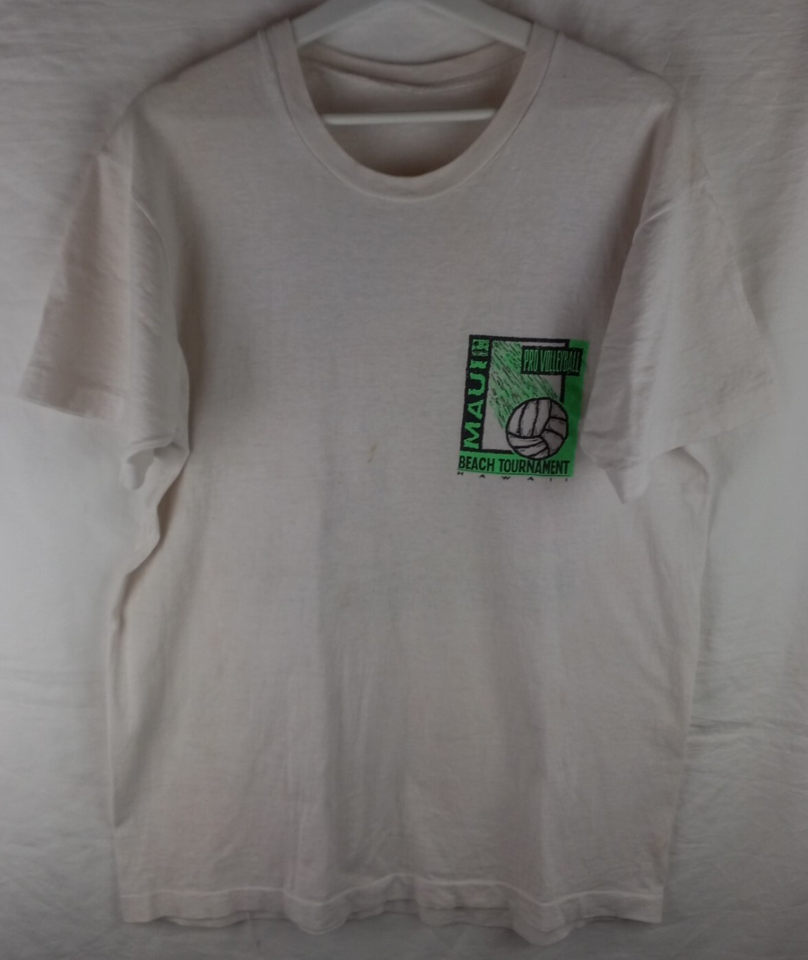 Vintage 90s Maui Beach Volleyball Tournament Double Sided Hawaii Mens Shirt Sz L gallery