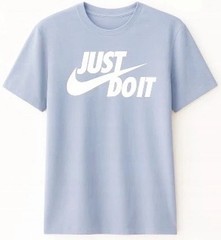Nike Men’s Light Blue/White “Just Do It” Swoosh Logo T-Shirt (DX1989-548) M/L/XL