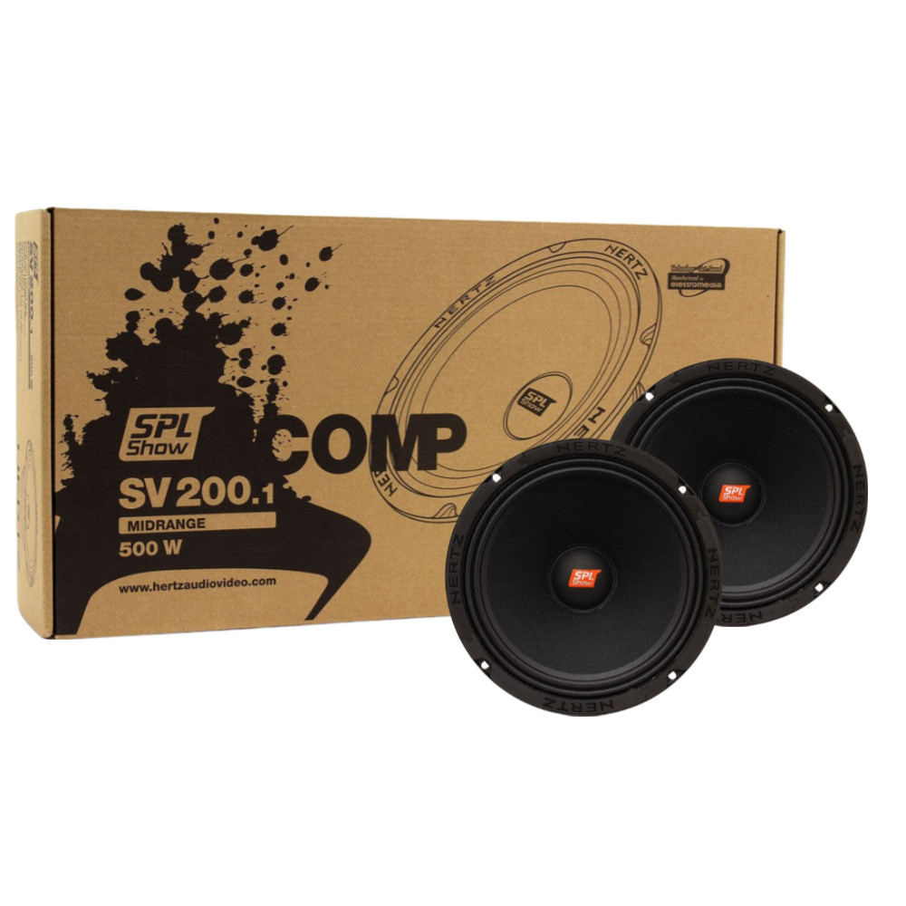 Hertz SPL Show Series SV-2001 8″ SPL 4Ω Midrange Speakers Pair 500W Peak Power