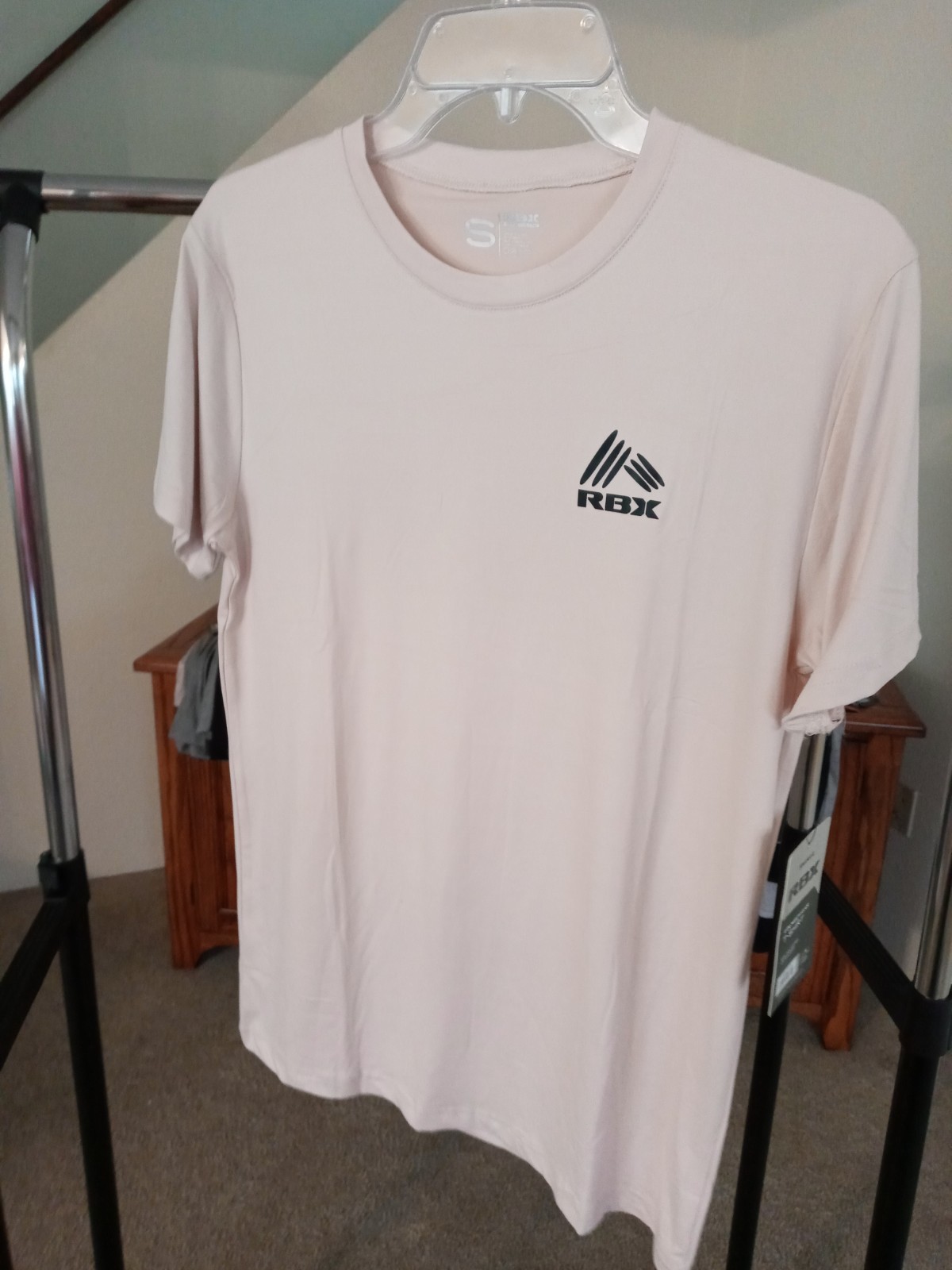 RBX Men’s Crew Neck T-shirt Ivory Color Size SM Short Sleeve Casual Active Wear